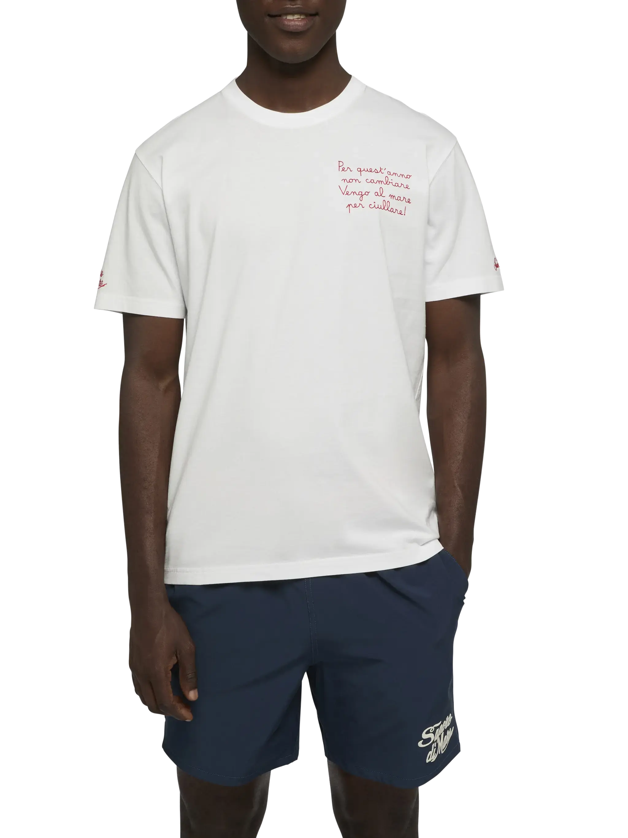 Classic fit cotton jersey t-shirt Portofino with Vengo al mare embroidery |SAPORE DI MARE SPECIAL EDITION - Image 2