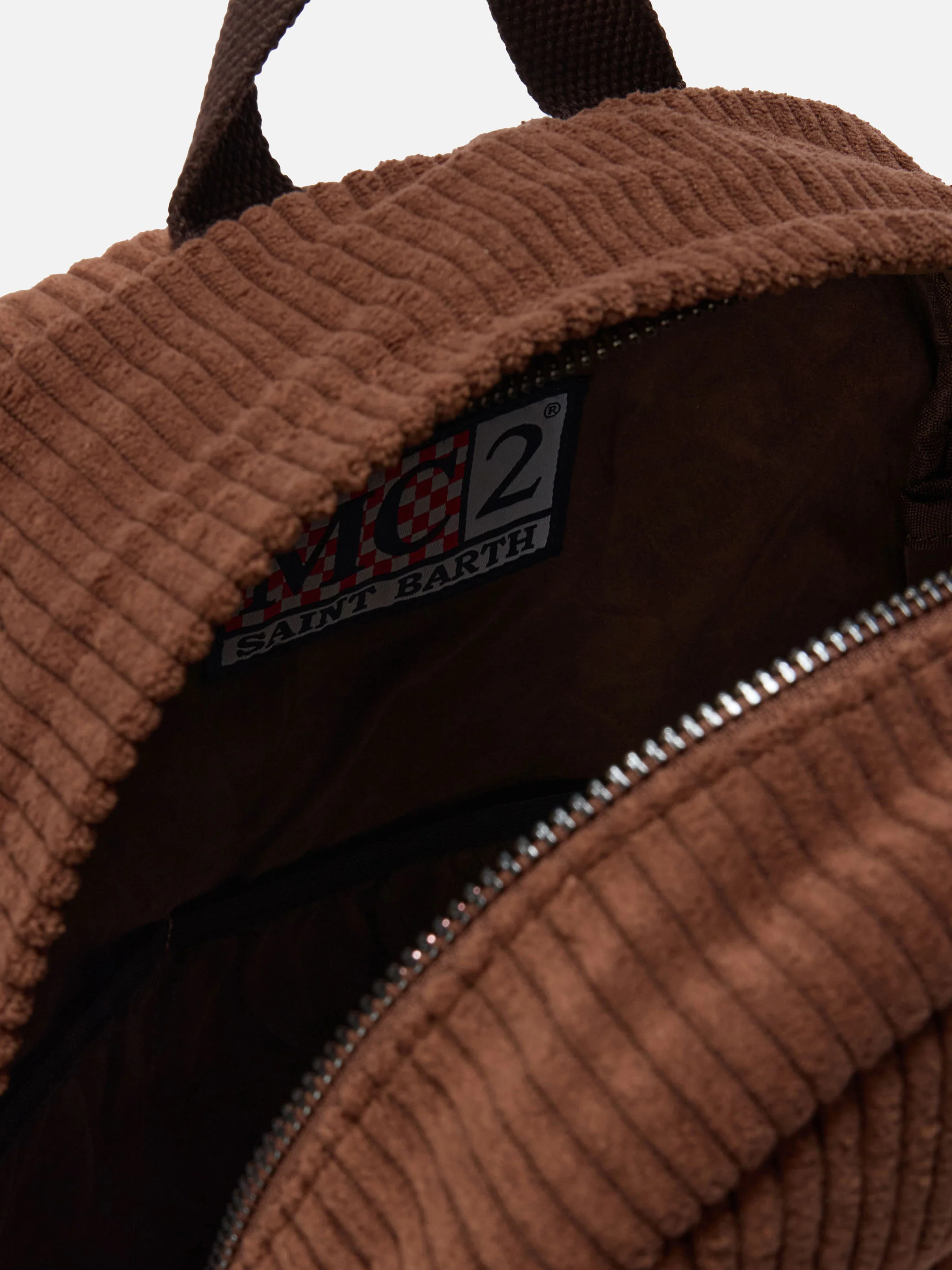 Cody Corduroy Backpack in wool blend brown with leather details - Image 9