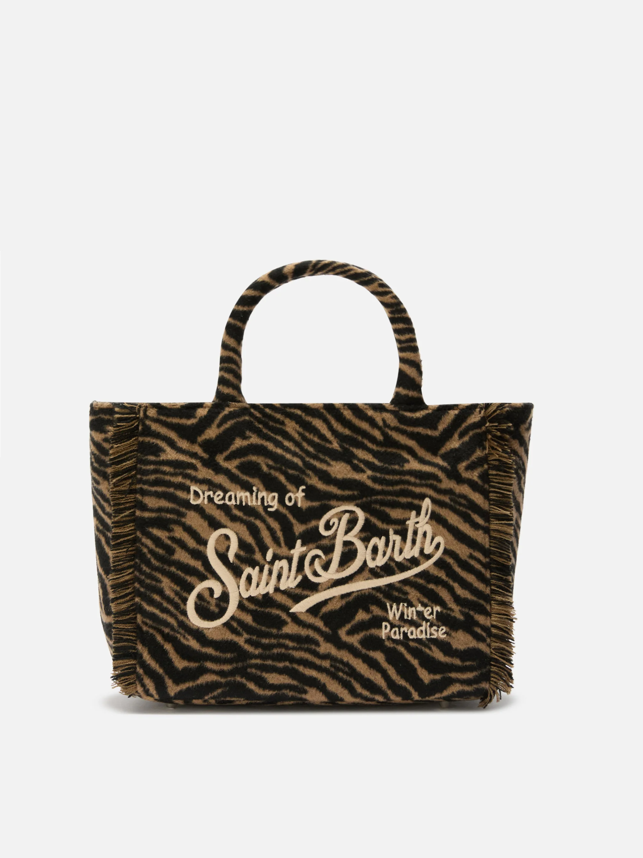 Colette Felt zebra print bag