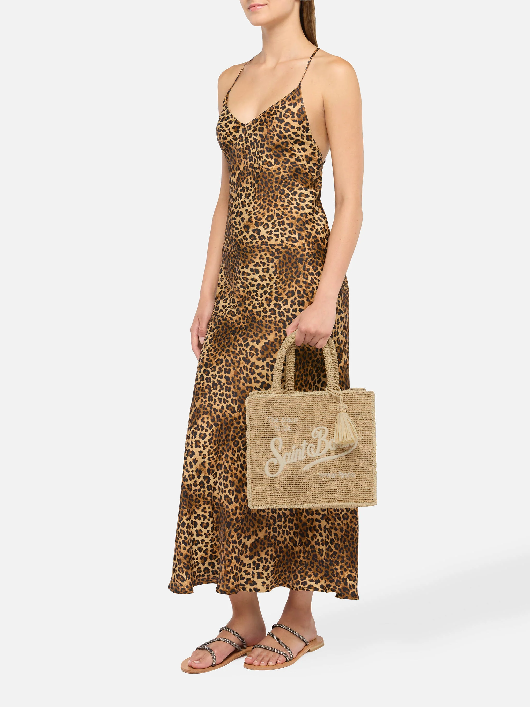 Colette Raffia handbag with logo embroidery - Image 2