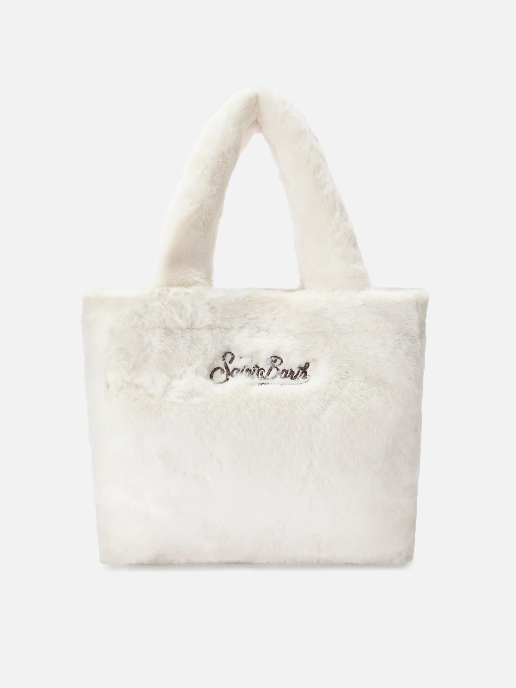 Colette Soft Handbag in white faux fur - Image 4
