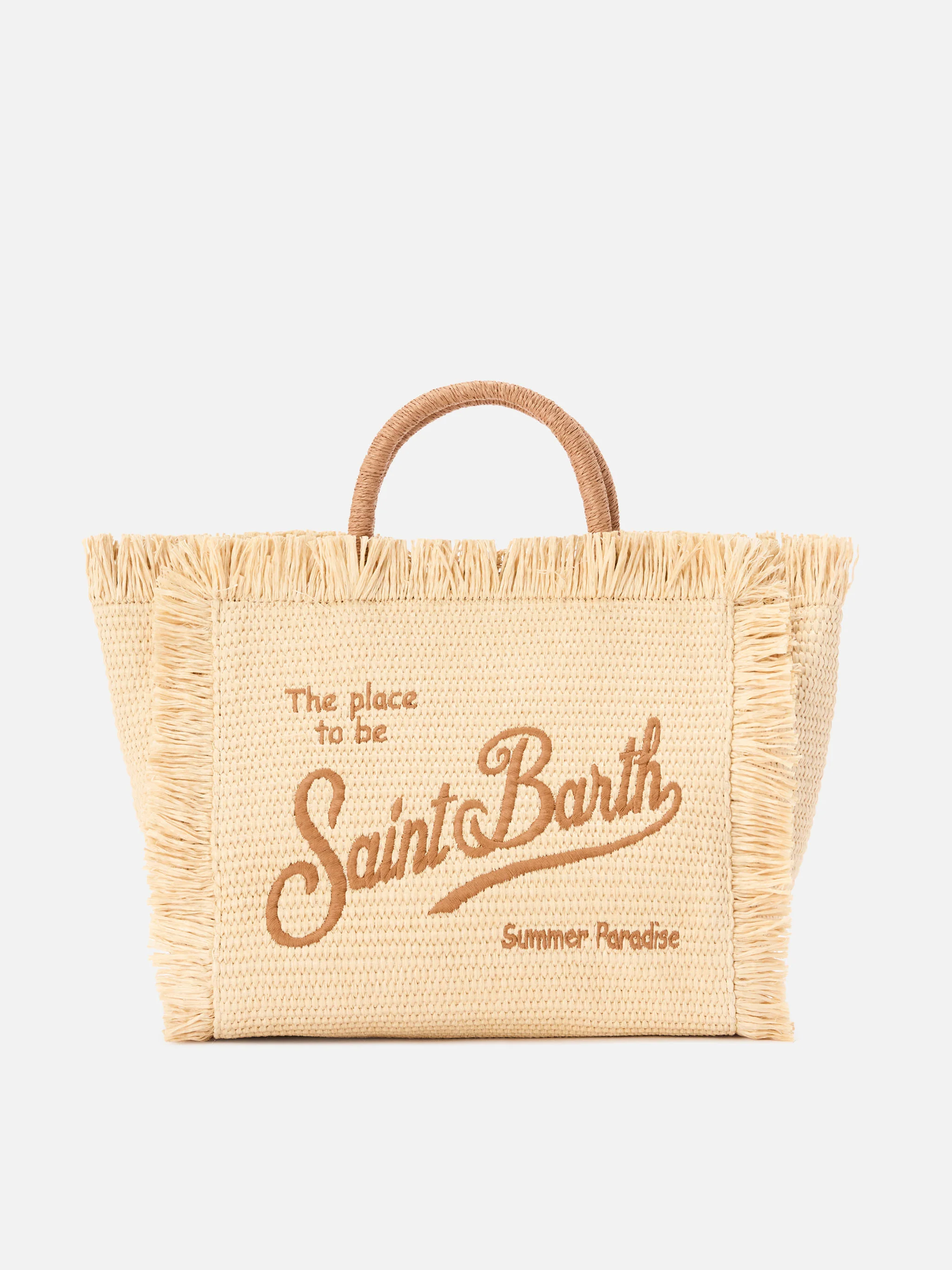 Colette straw effect bag with embroidered logo