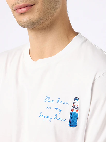 Cotton t-shirt with Blanc 1664 print and embroidery | Blanc 1664 Special Edition - Image 2
