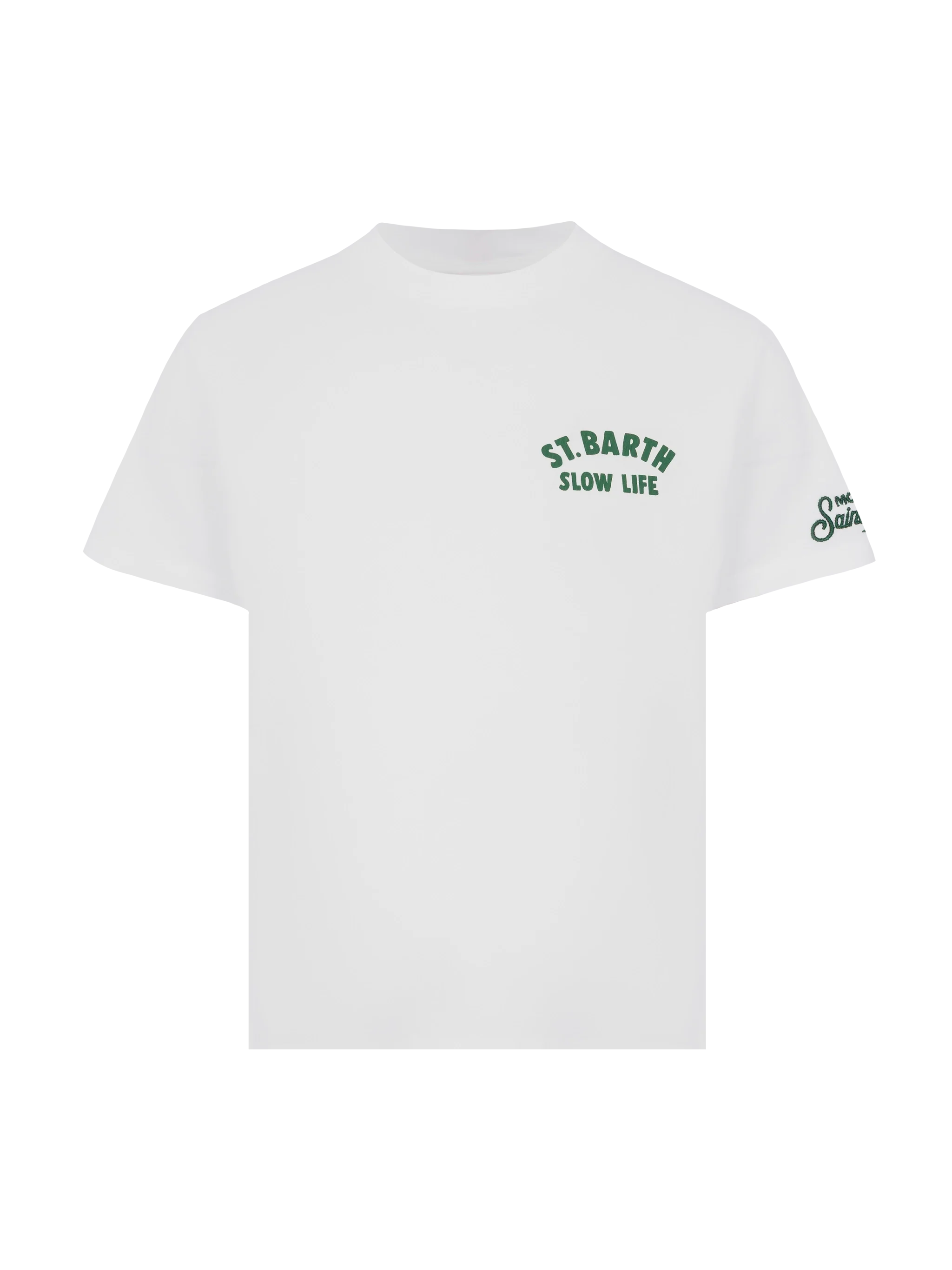 Cotton t-shirt with Saint Barth relaxed life print