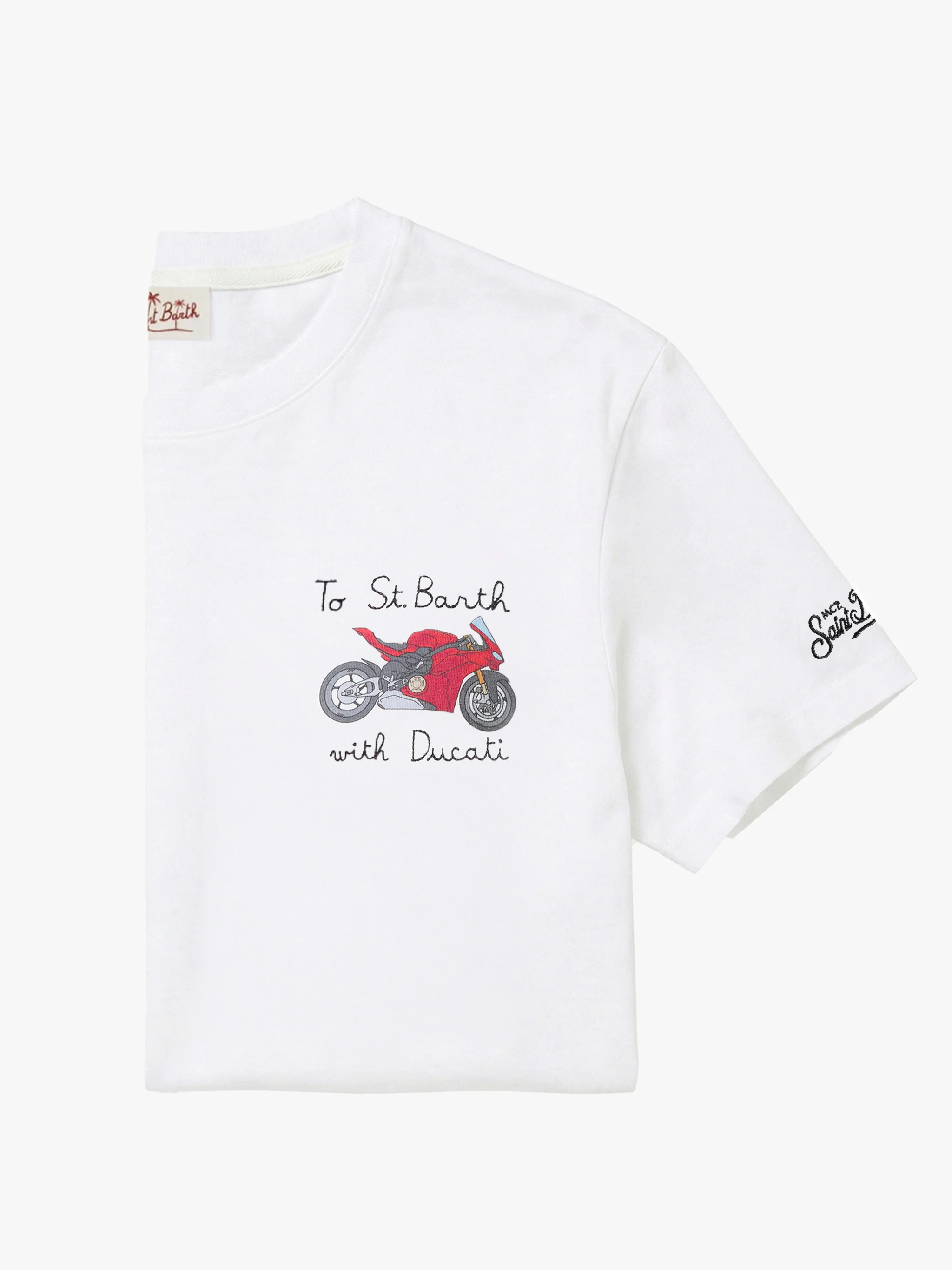 T-shirt with To St. Barth with Ducati embroidery | Special Edition
