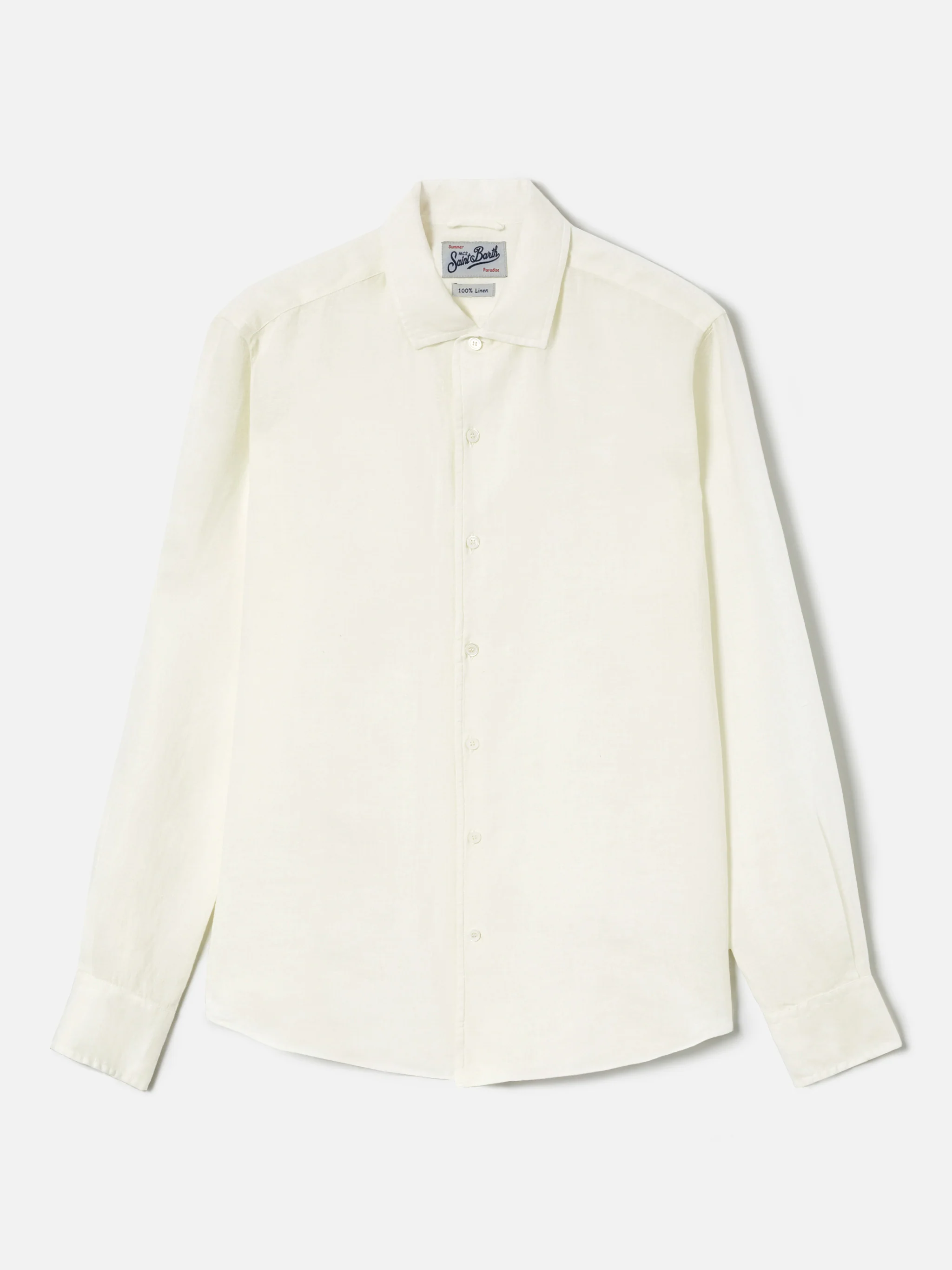 Cream Raphael shirt in linen with mineral garment dyeing - Image 5