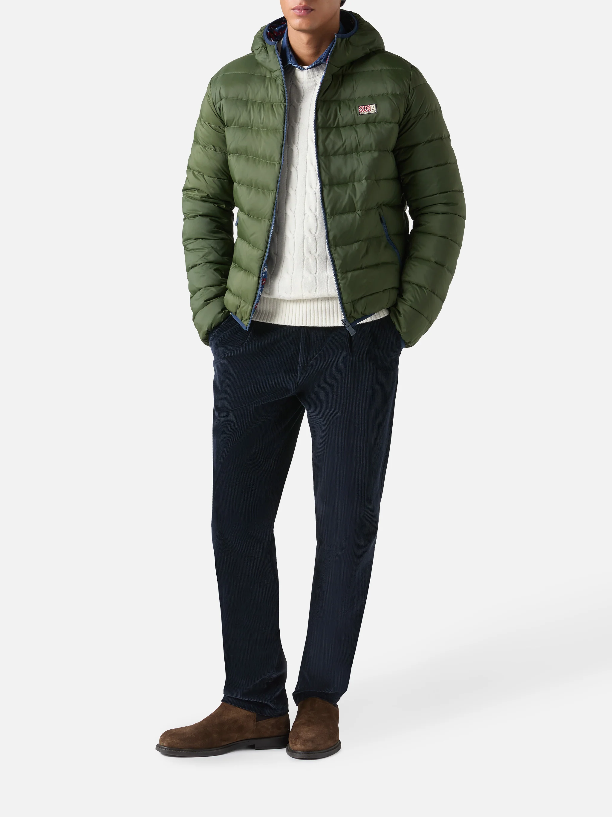 Double face down jacket Courchevel in m ilitary green - Image 3