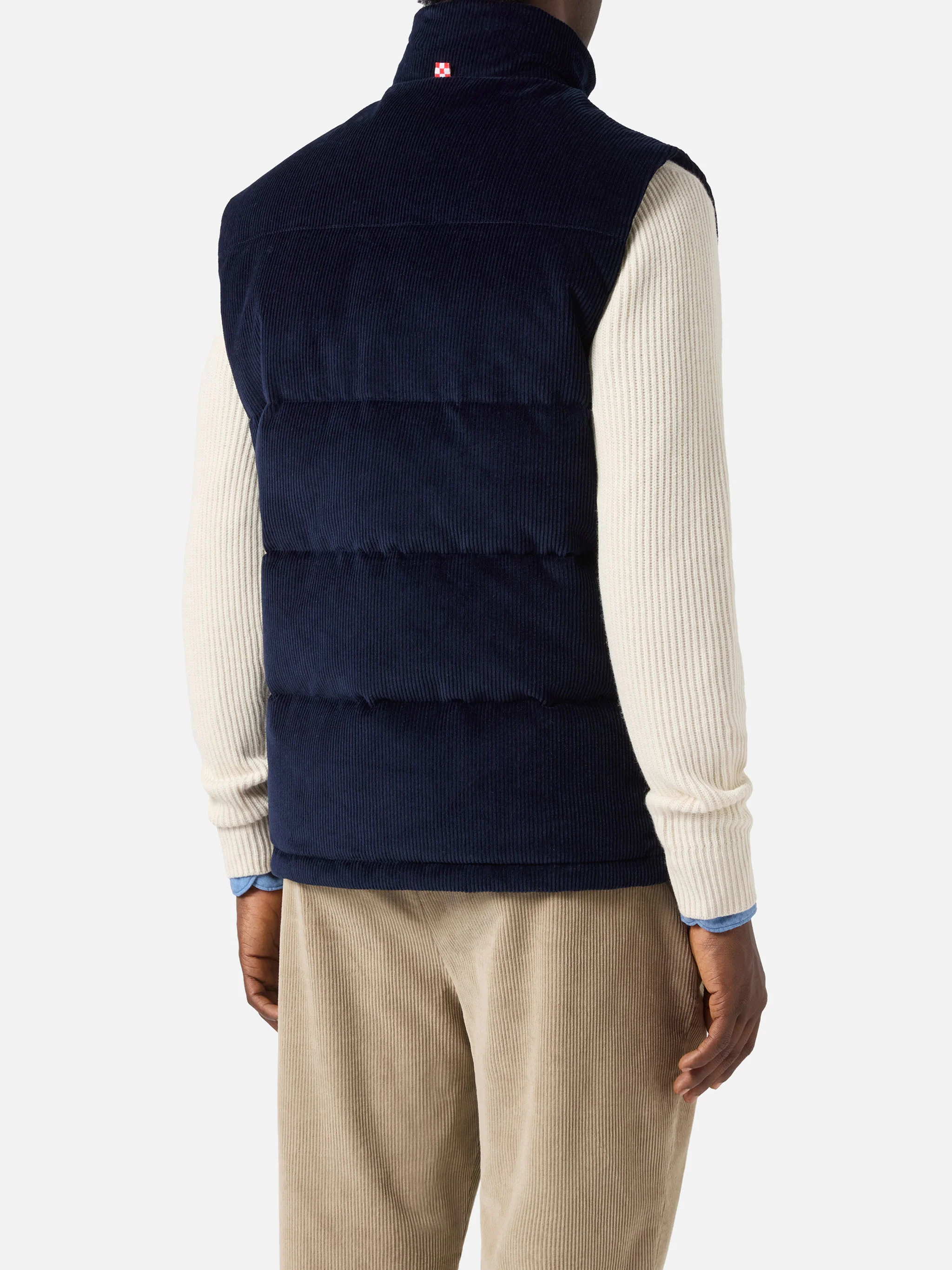 Down padded vest Thunder with in navy blue corduroy - Image 5