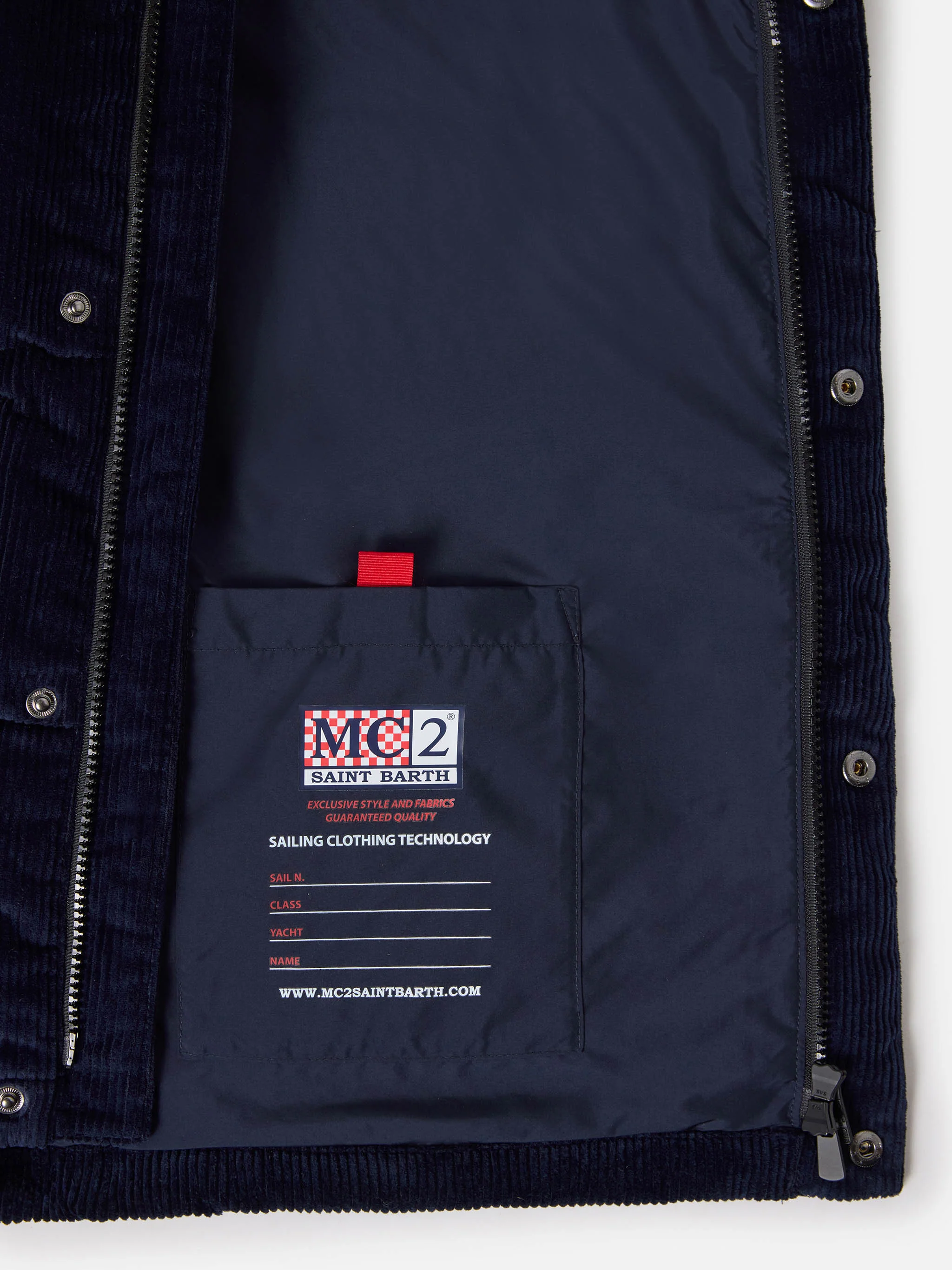 Down padded vest Thunder with in navy blue corduroy - Image 7