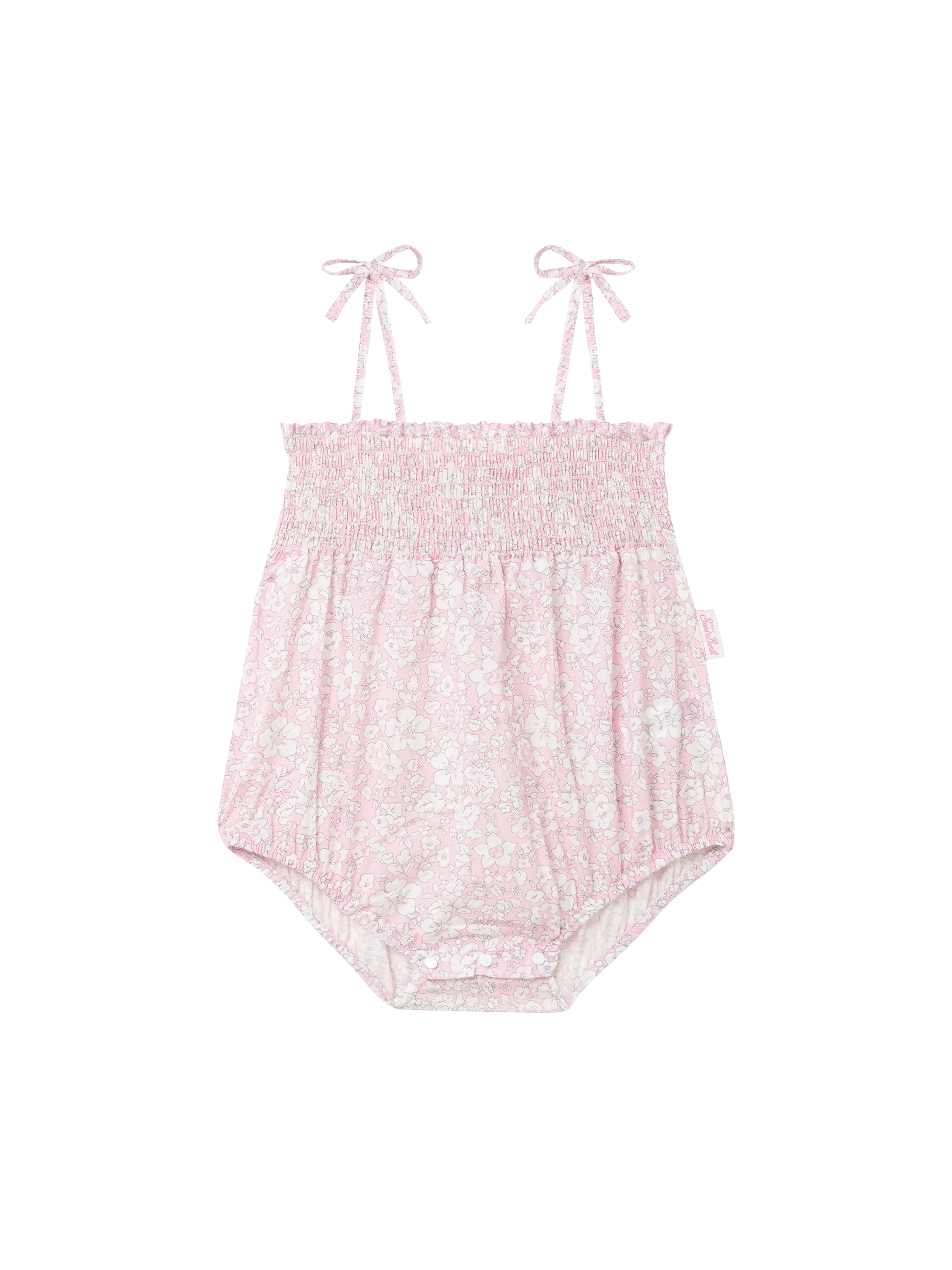 Dudu newborn cotton romper suit with flower print