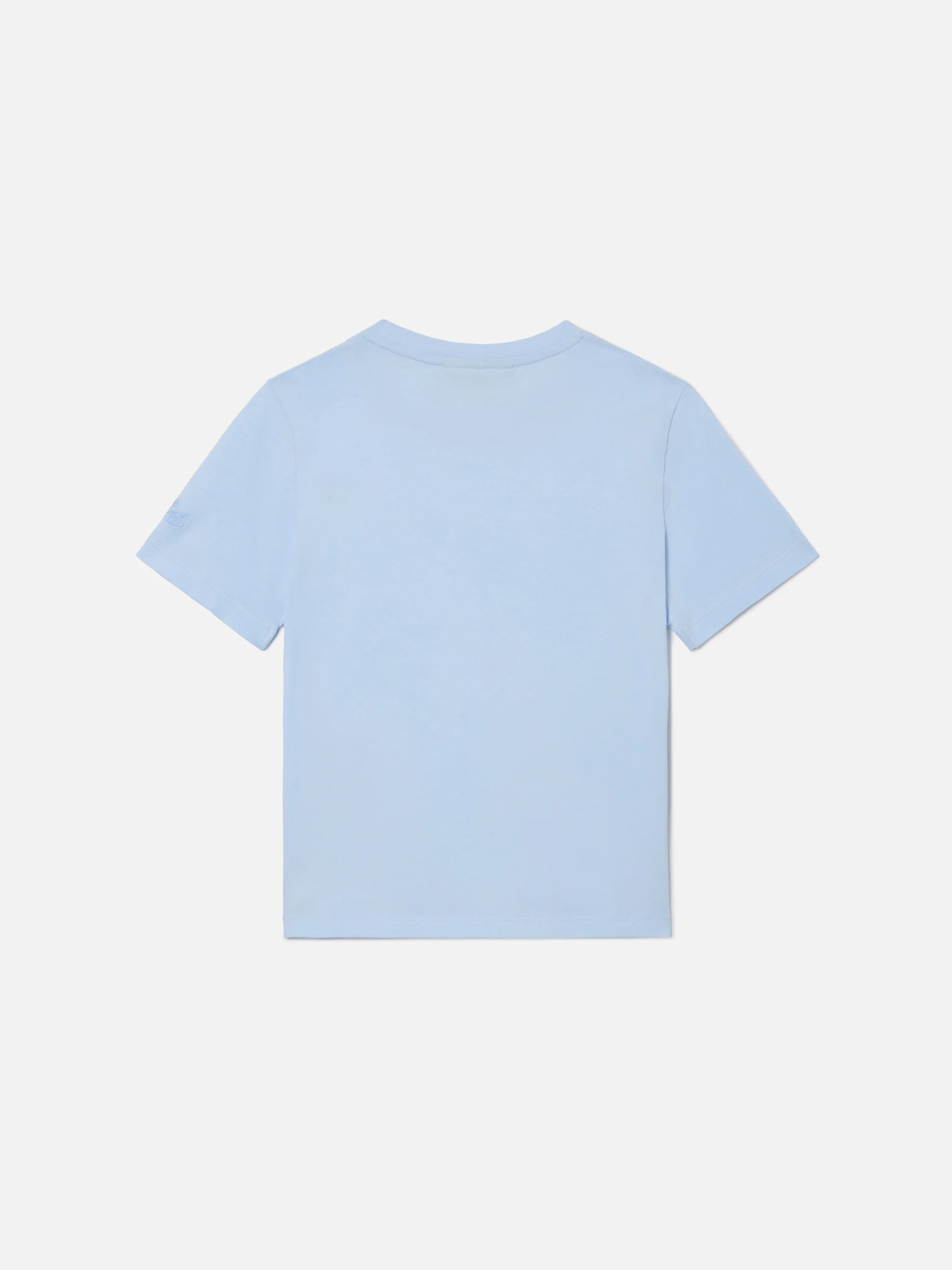 Elly T-shirt in light blue cotton with Viziata da papà embroidery - Image 4
