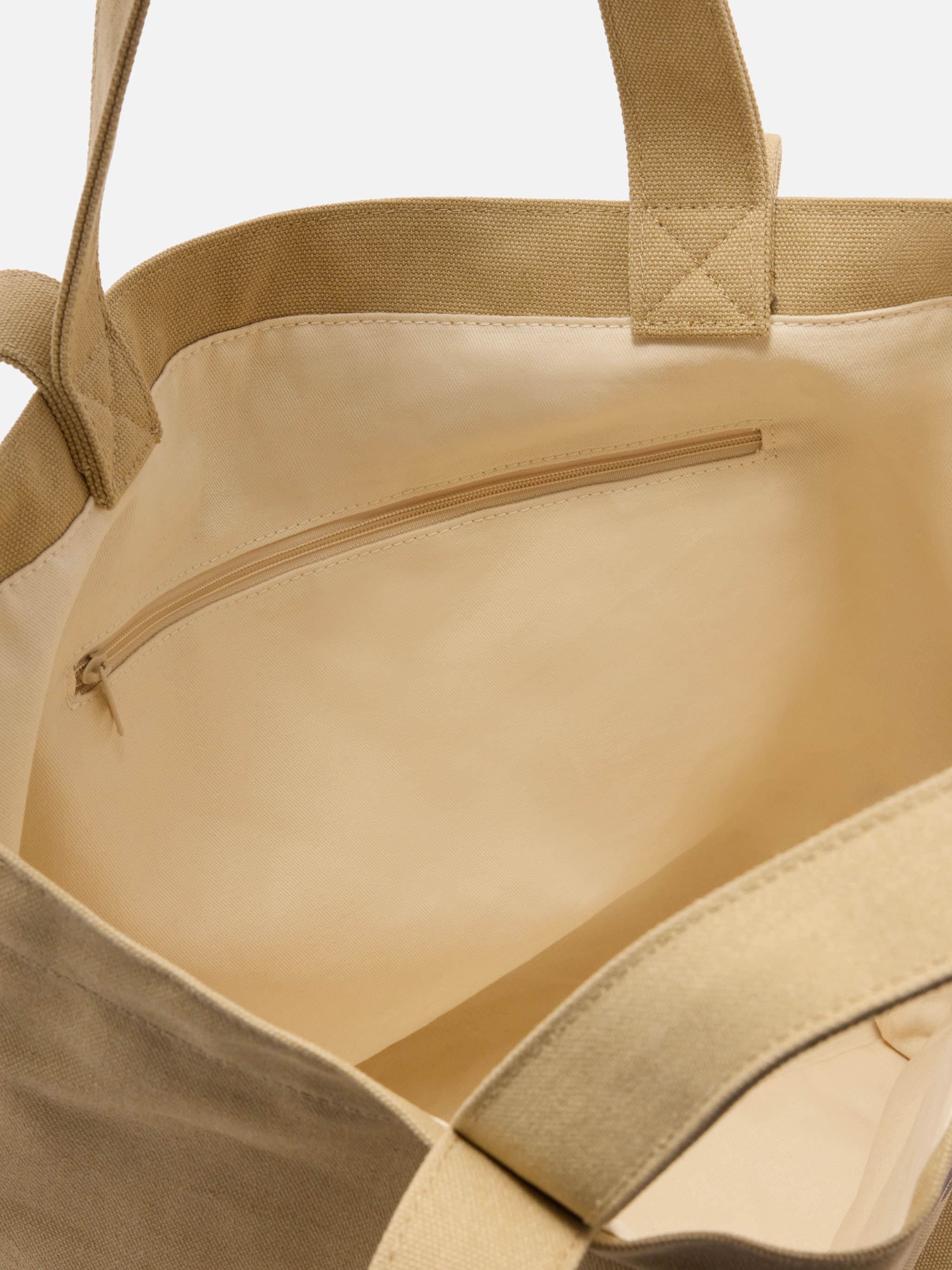 Essential Beach beige cotton tote bag with embroidered logo - Image 5