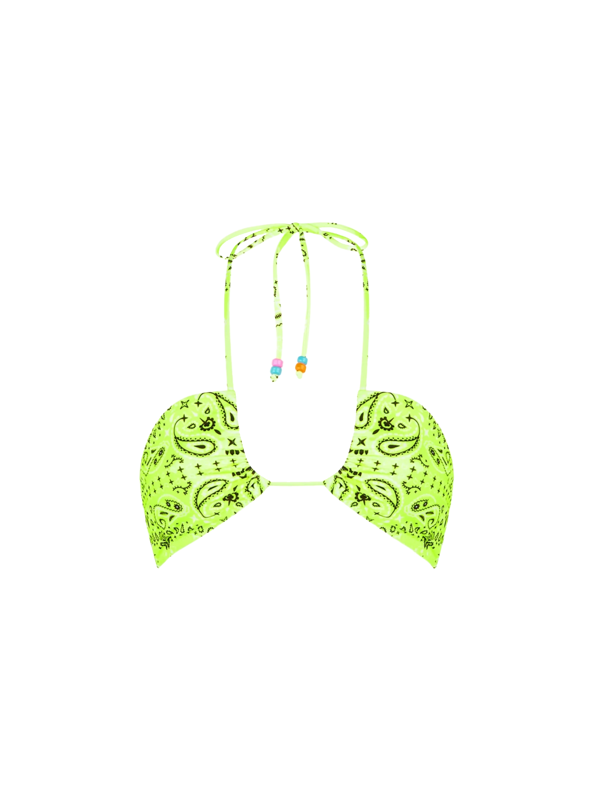 Fluo yellow bandanna bandeau top
