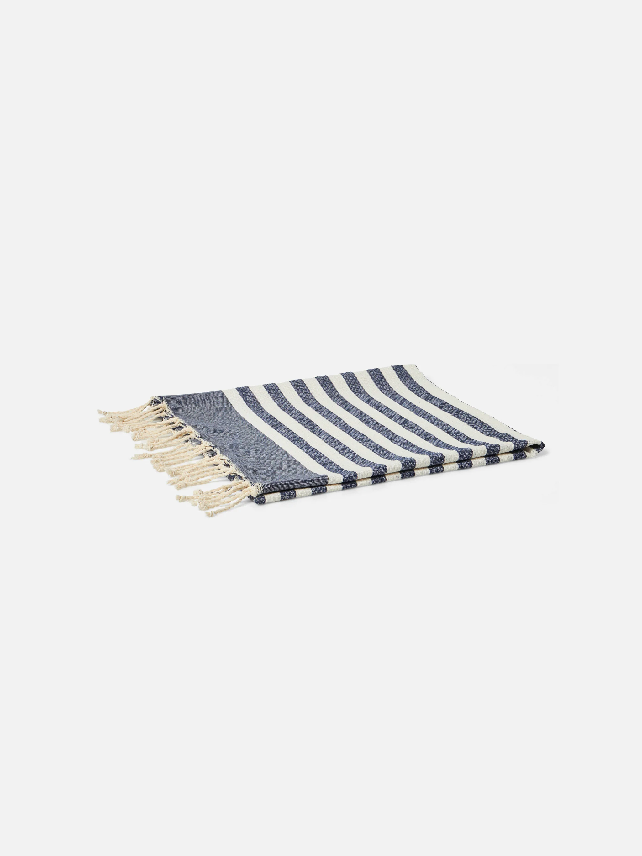 Foutas beach towel with blue and white stripes - Image 3
