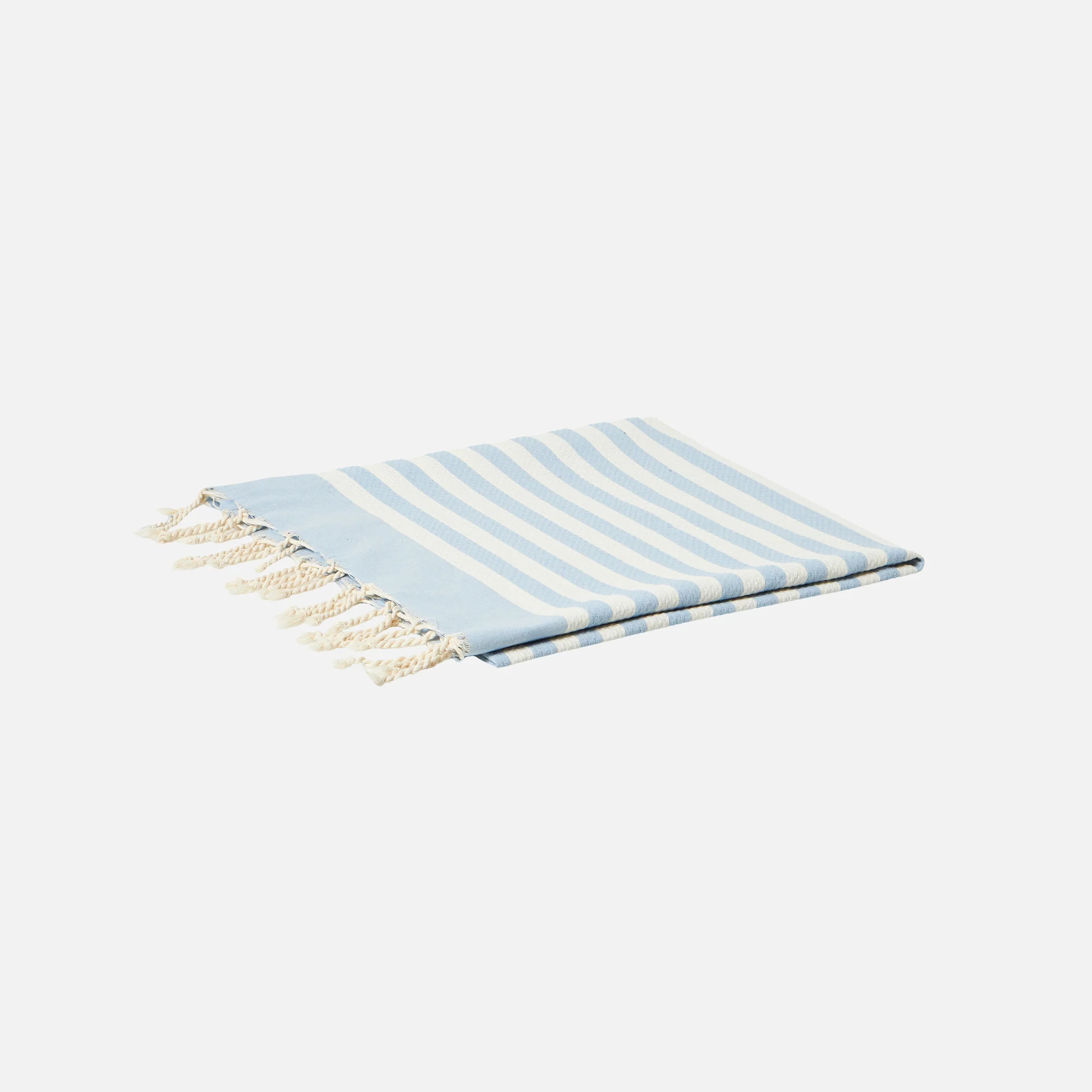 Foutas beach towel with light blue and white stripes - Image 5