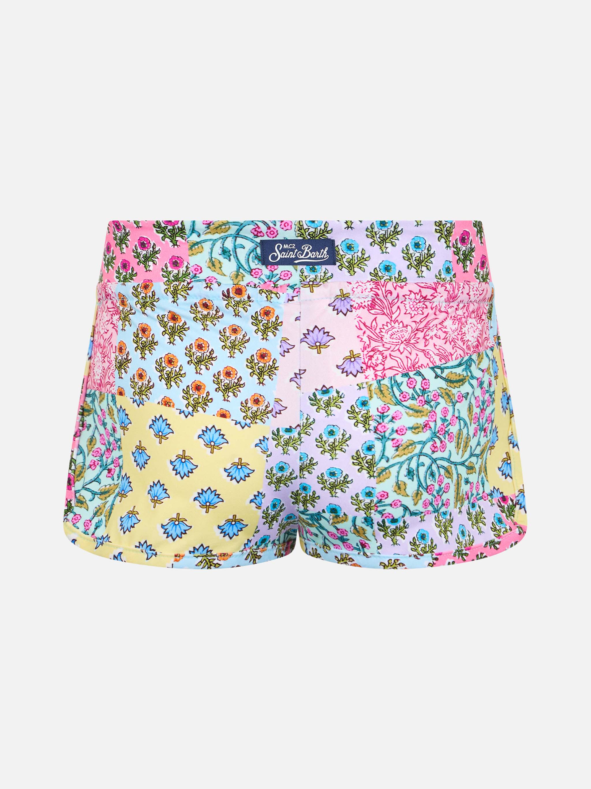 Girl beach shorts Coco with flower print - Image 2