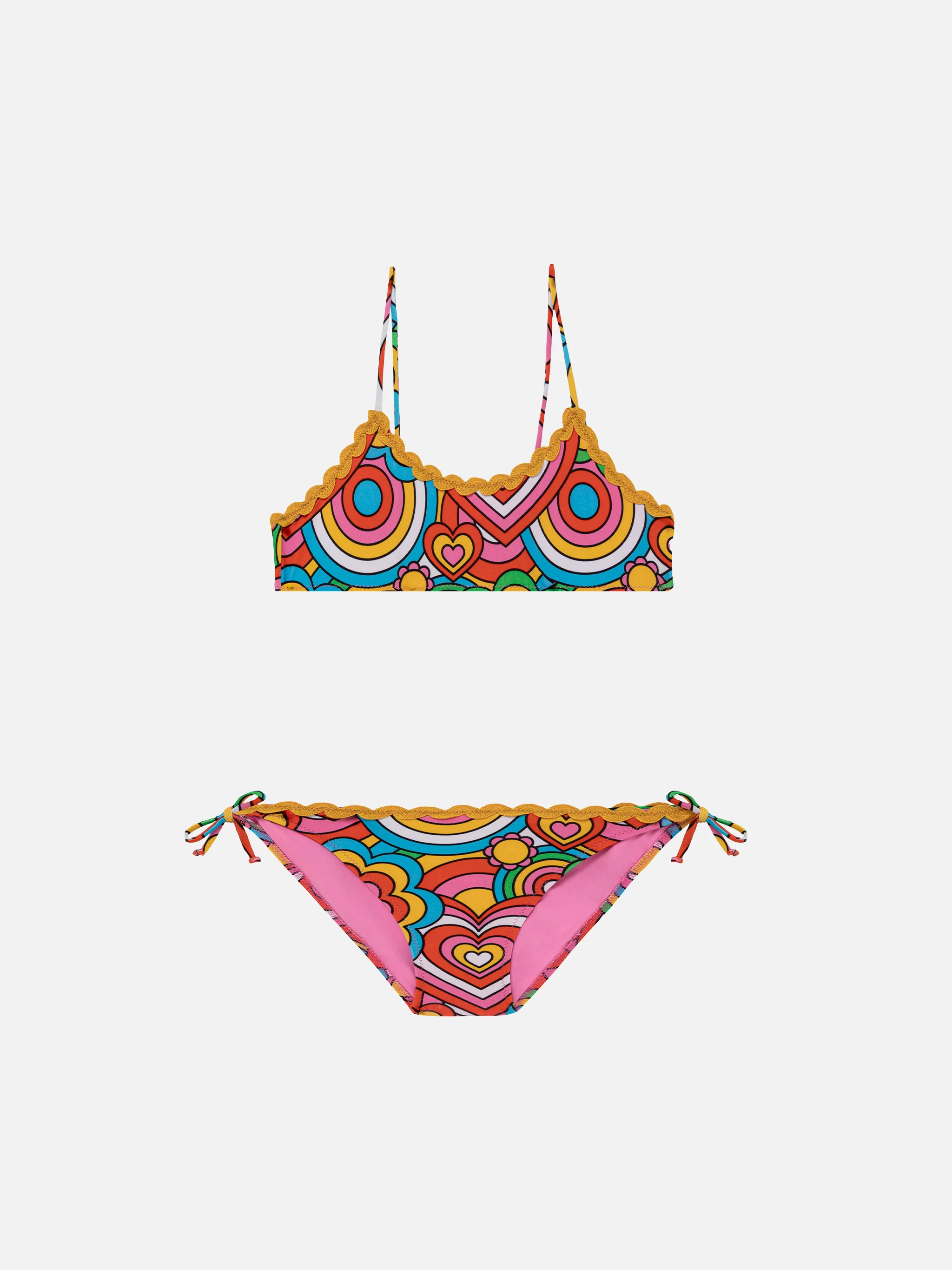 Girl bralette bikini with multicolor print