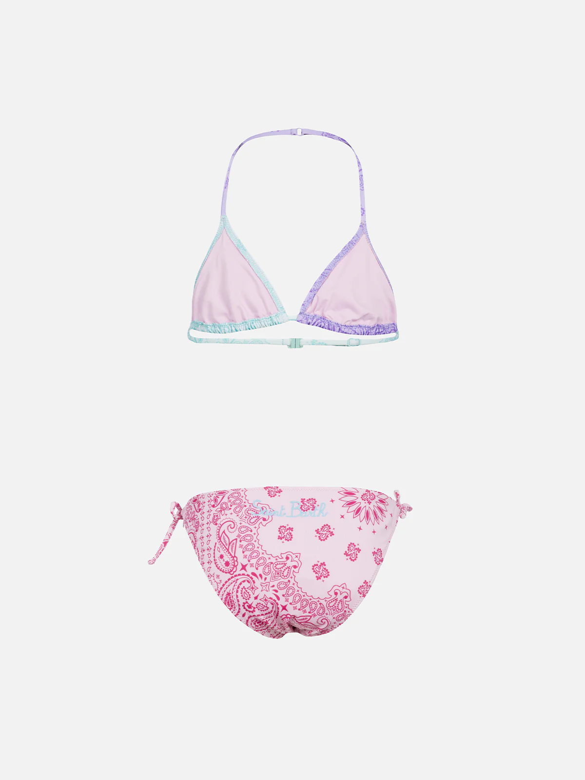 Girl classic triangle bikini Holly with bandanna print - Image 2