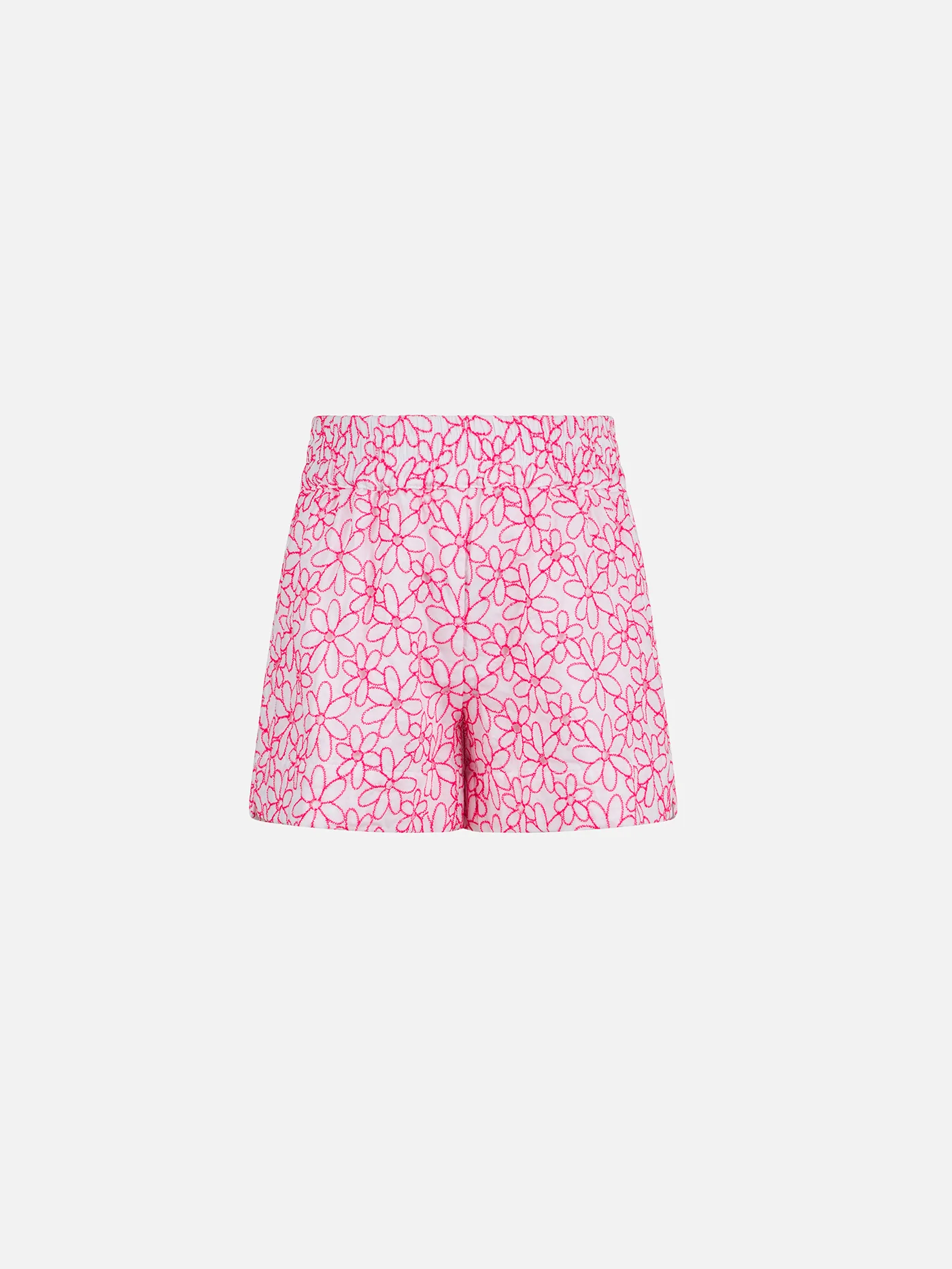 Girl cotton shorts with daisy embroidery