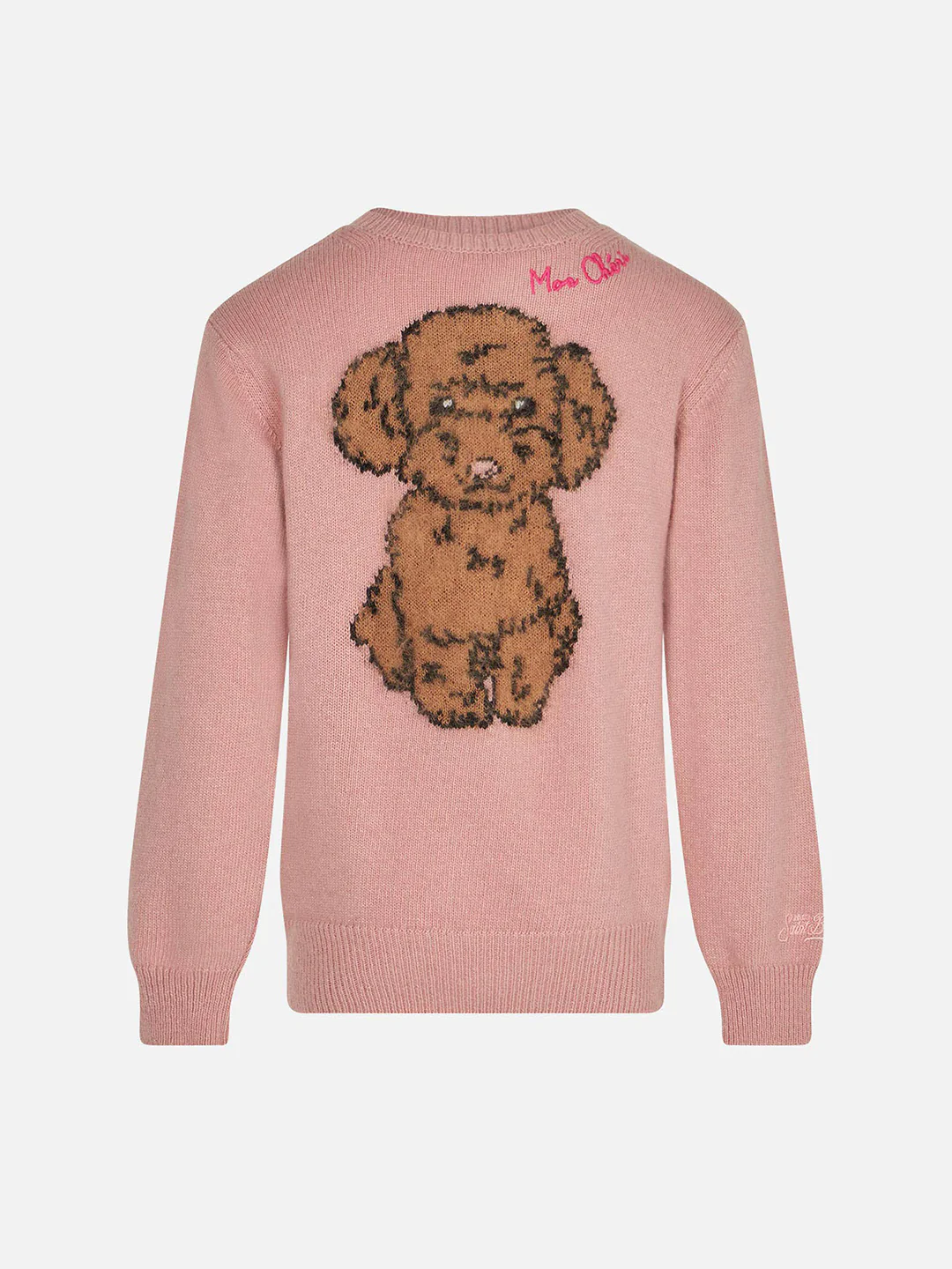 Girl crewneck sweater with dog print