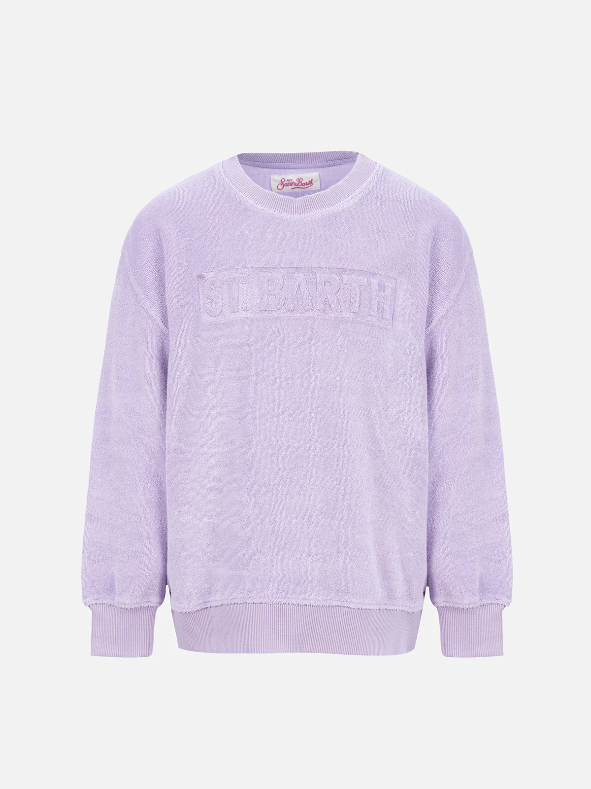 Girl lilac terry sweatshirt Briony with Saint Barth logo