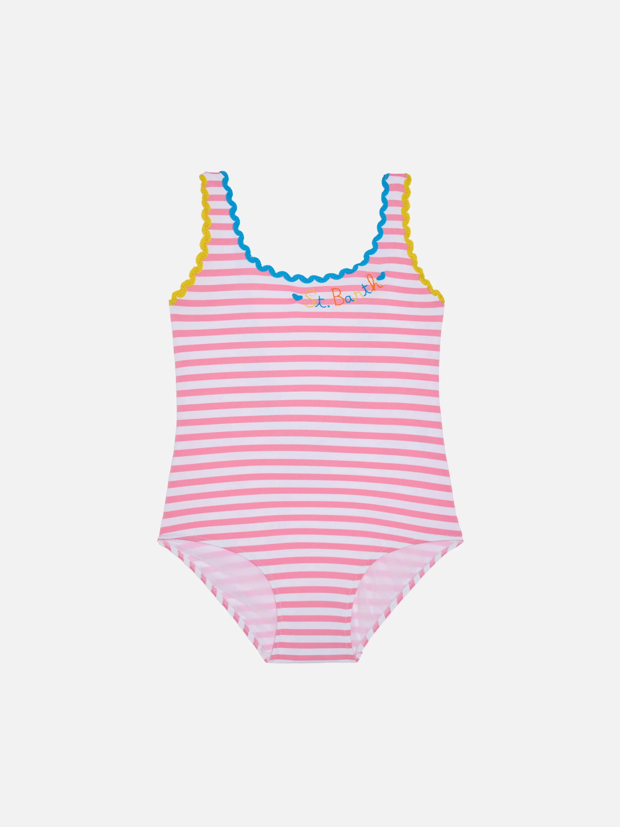 Girl one piece swimsuit with embroidery