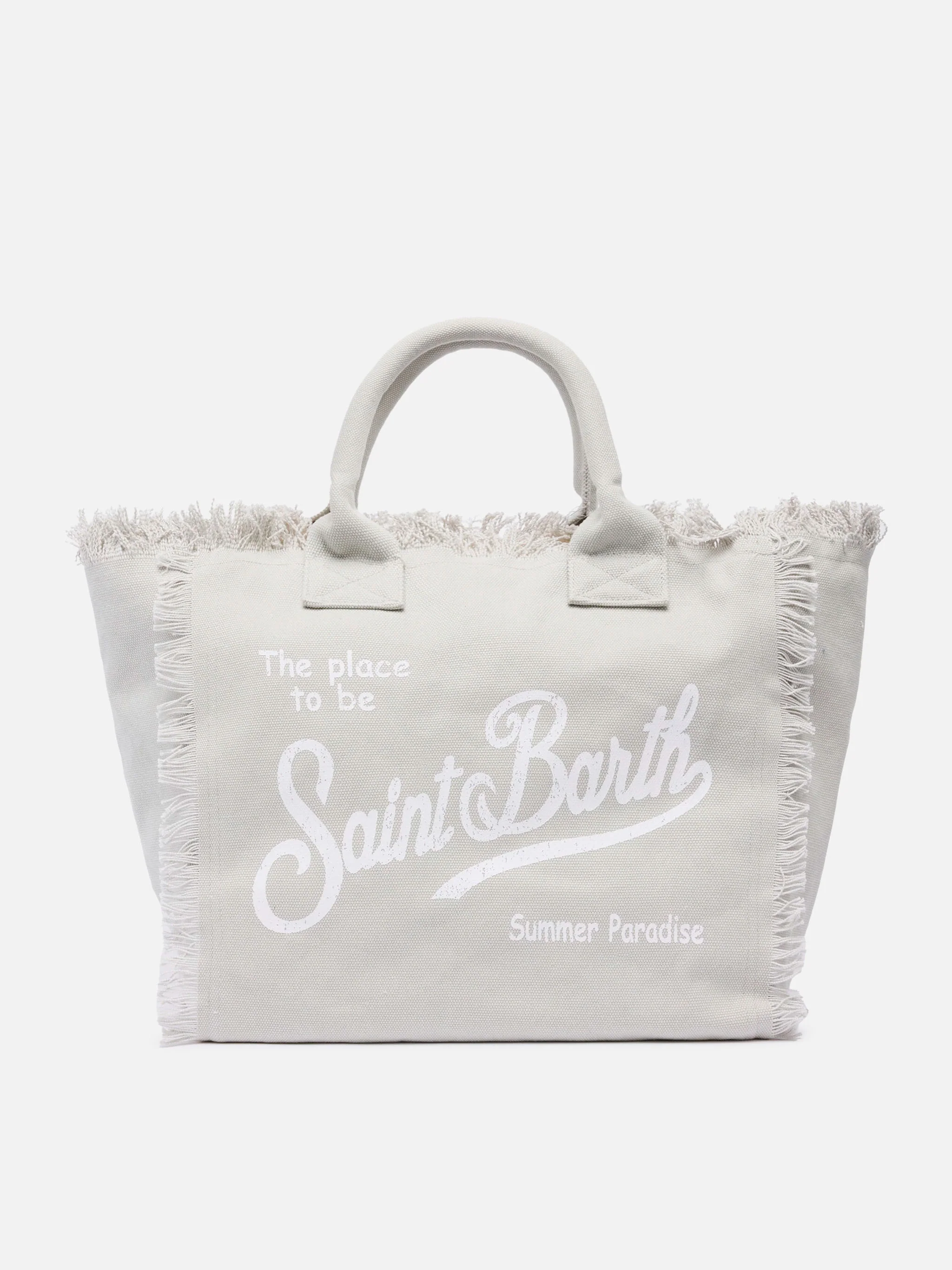 Grey cotton canvas Vanity tote bag