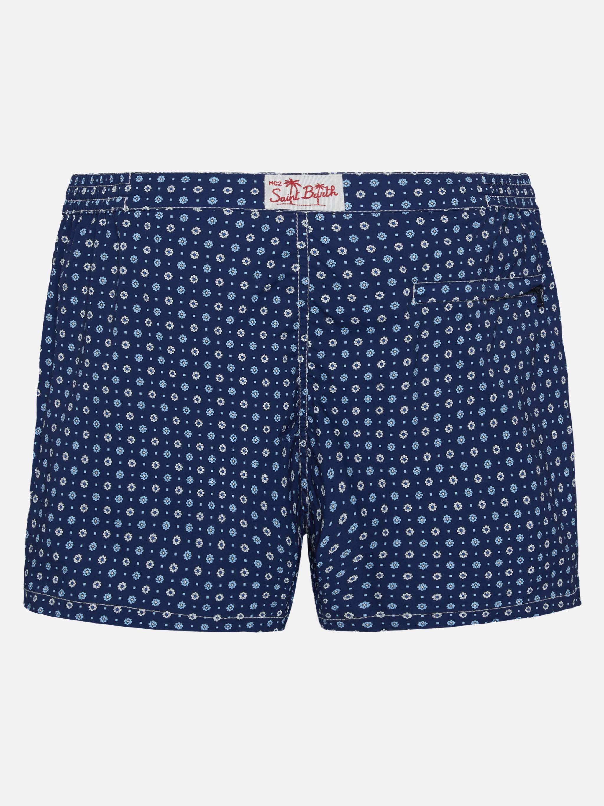 Harrys fitted cut swim shorts with flower tie print - Image 2