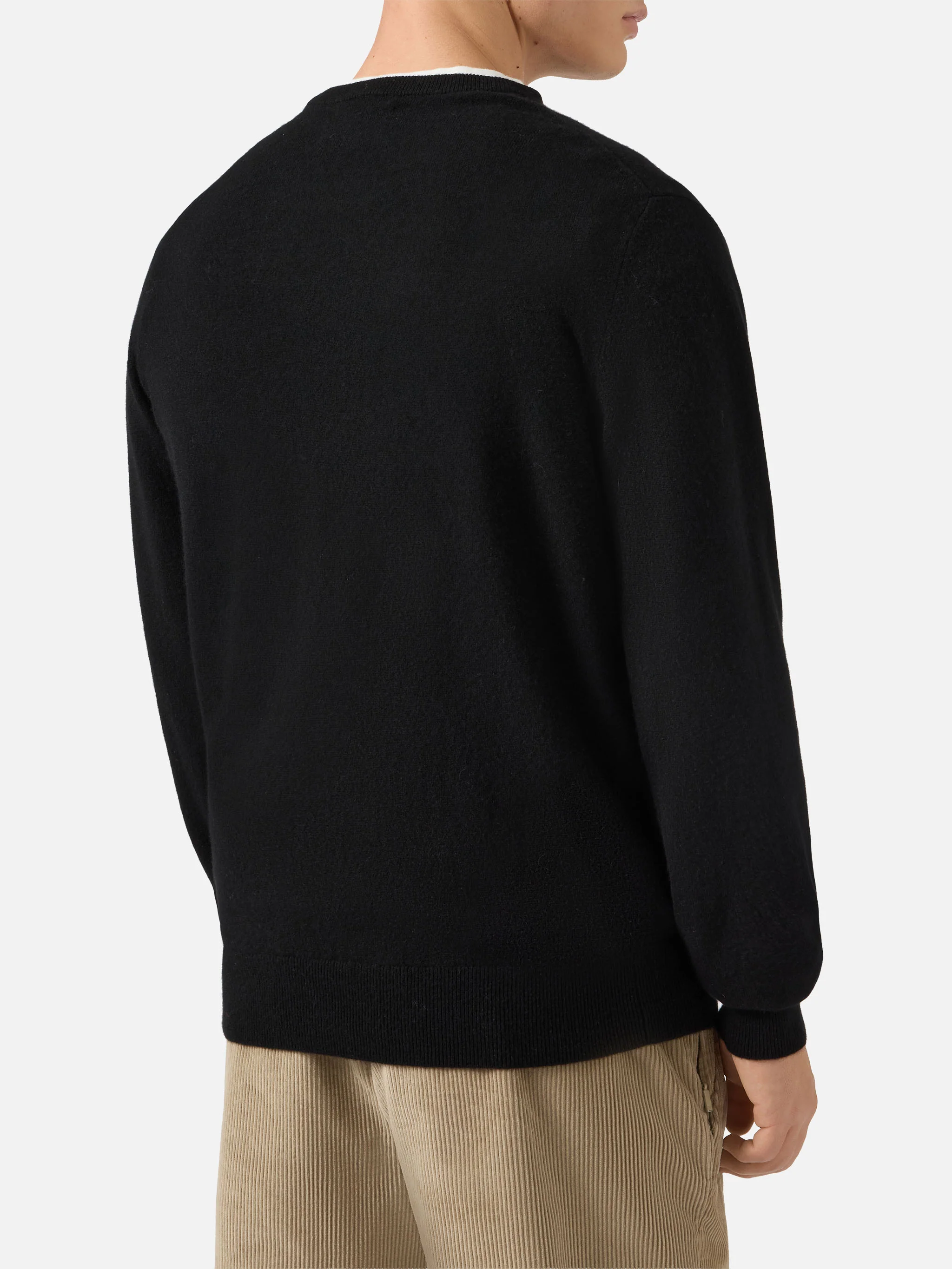 Heron Light sweater in 100% black CASHMERE with St. Moritz intarsia | ST. MORITZ TOP OF THE WORLD - Image 3