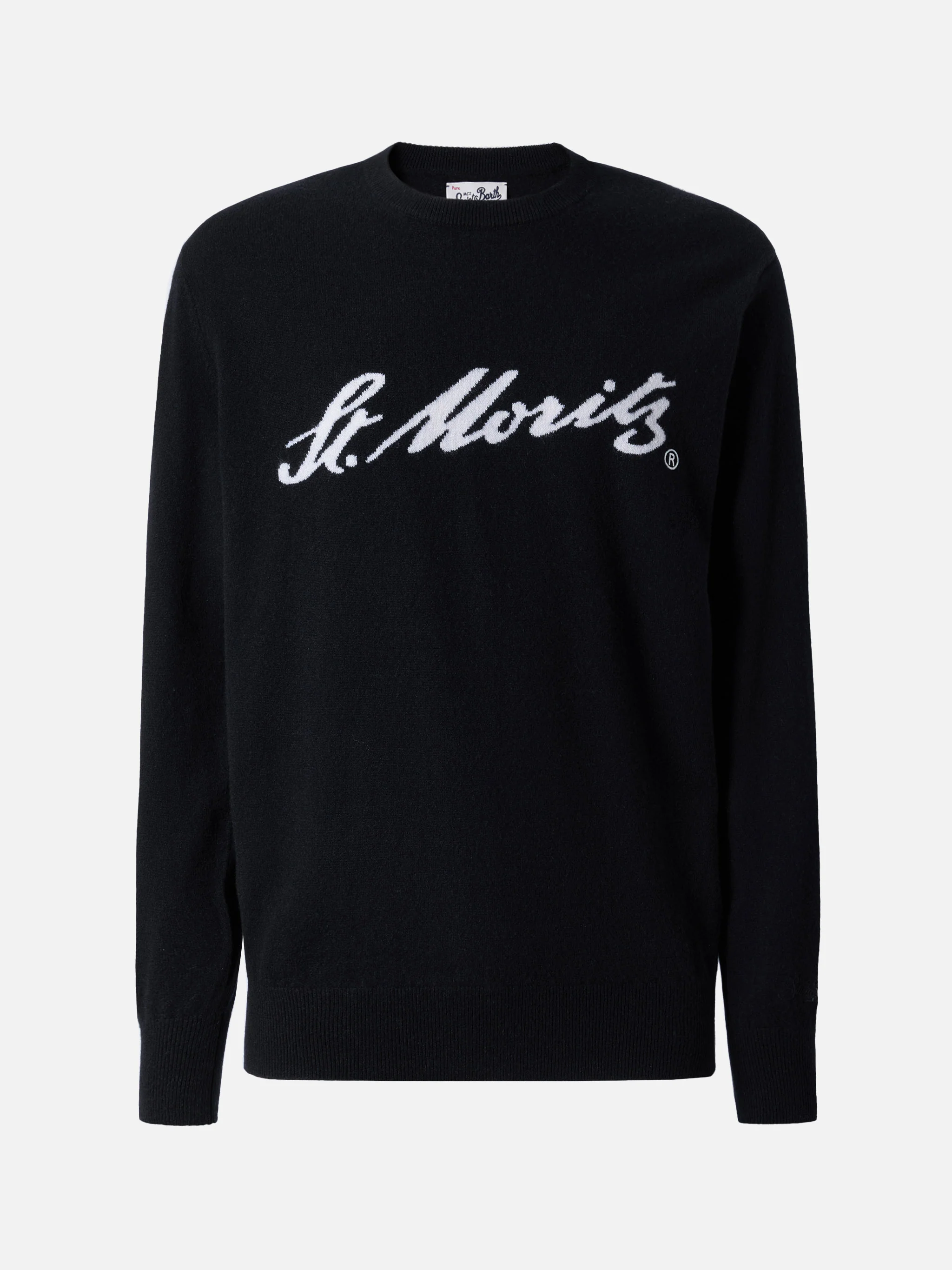 Heron Light sweater in 100% black CASHMERE with St. Moritz intarsia | ST. MORITZ TOP OF THE WORLD - Image 5