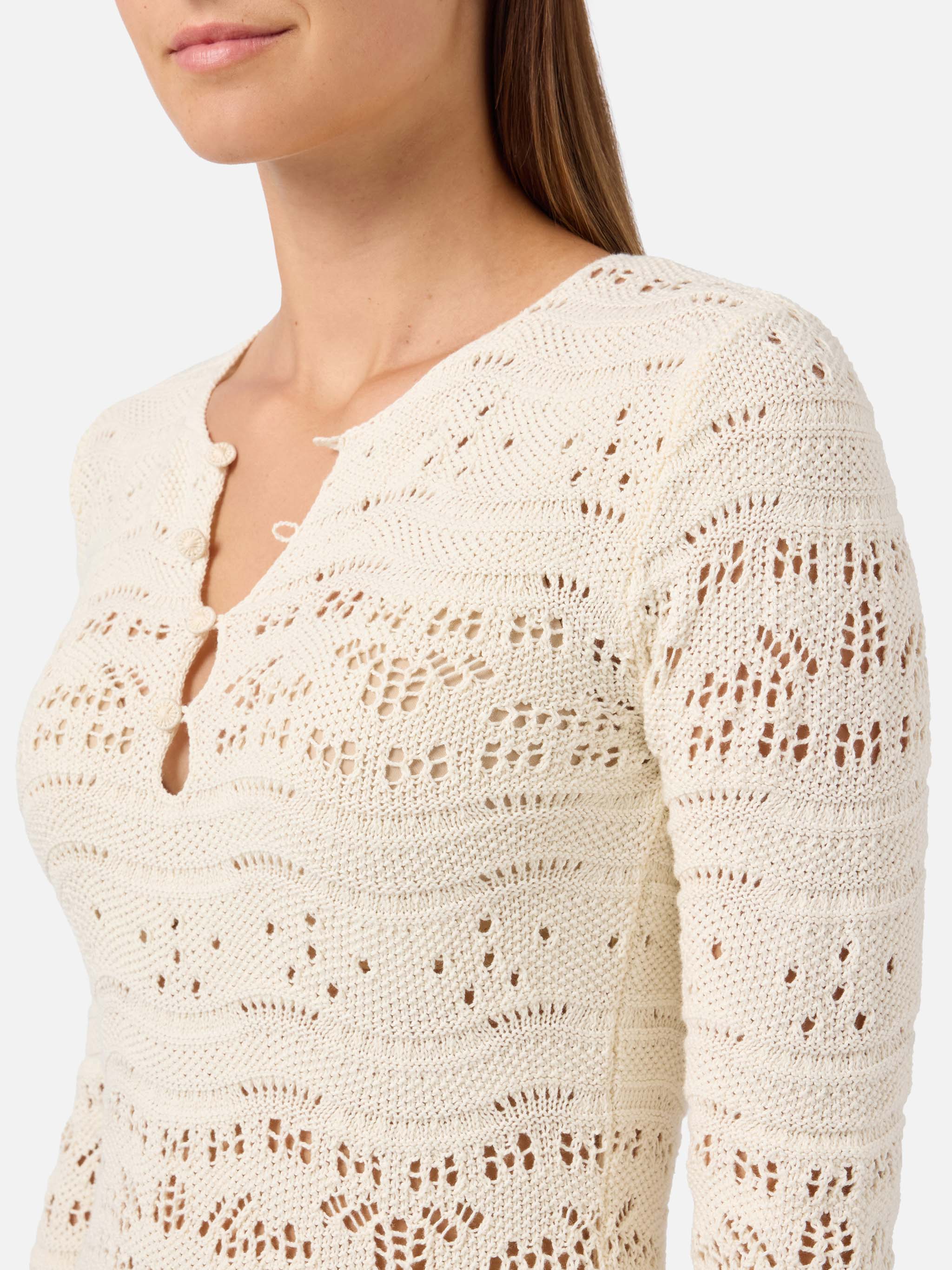 Ilany white openwork cotton knit dress - Image 2