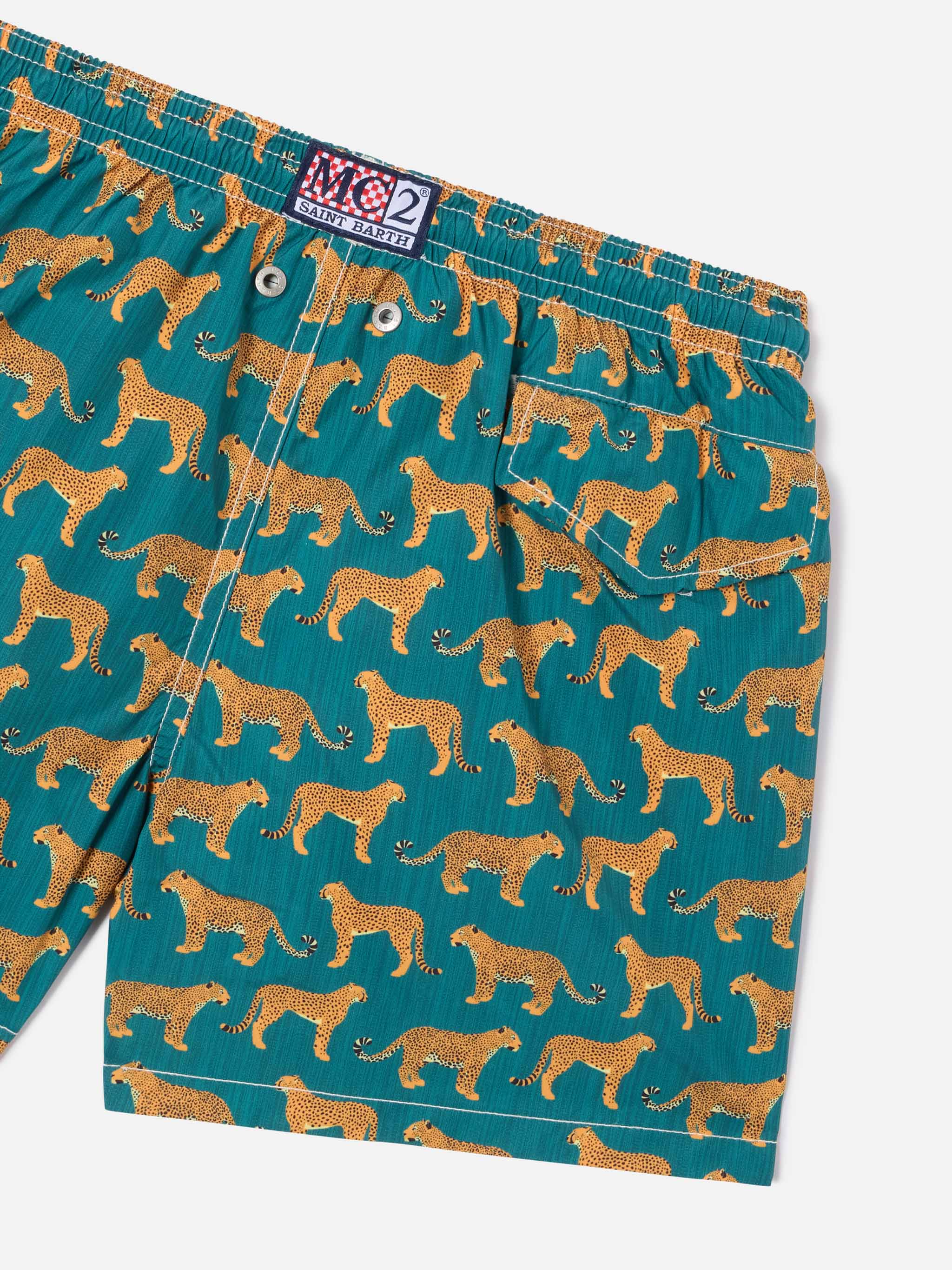 Jean Lighting 70 lightweight swim shorts with cheeta print - Image 3