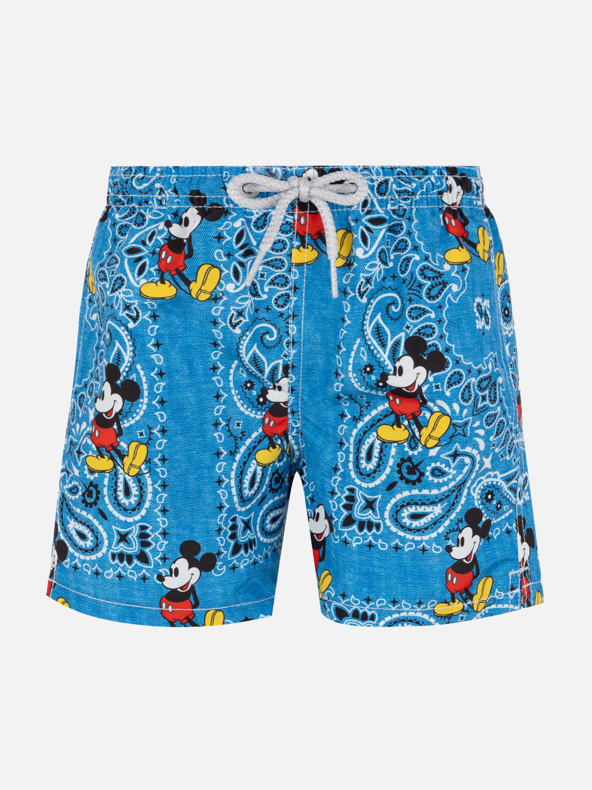 Jean mid-length swim shorts with Mickey Mouse print | DISNEY® SPECIAL EDITION