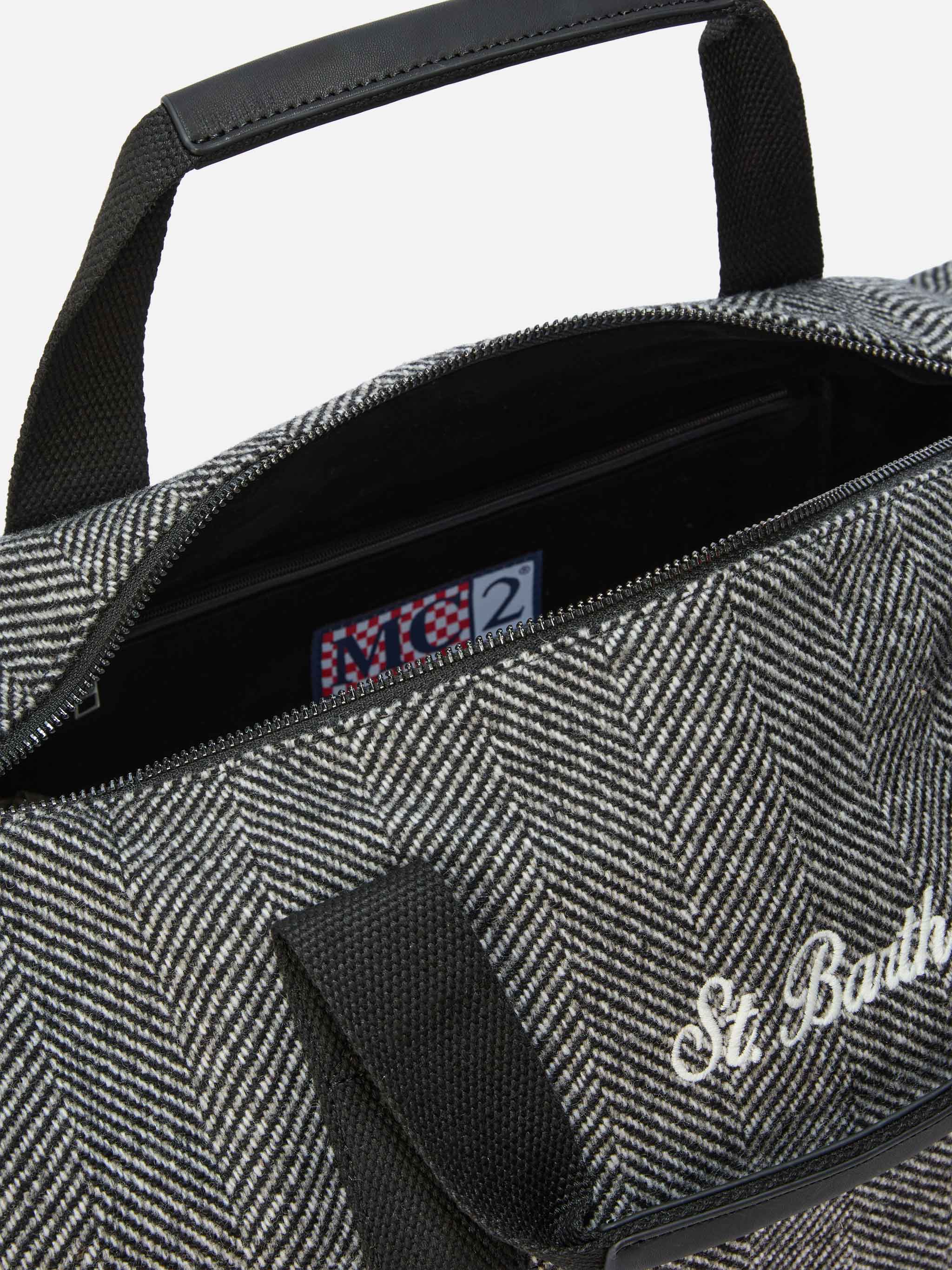 Jetleg Wool Travel Bag in herringbone wool blend - Image 5