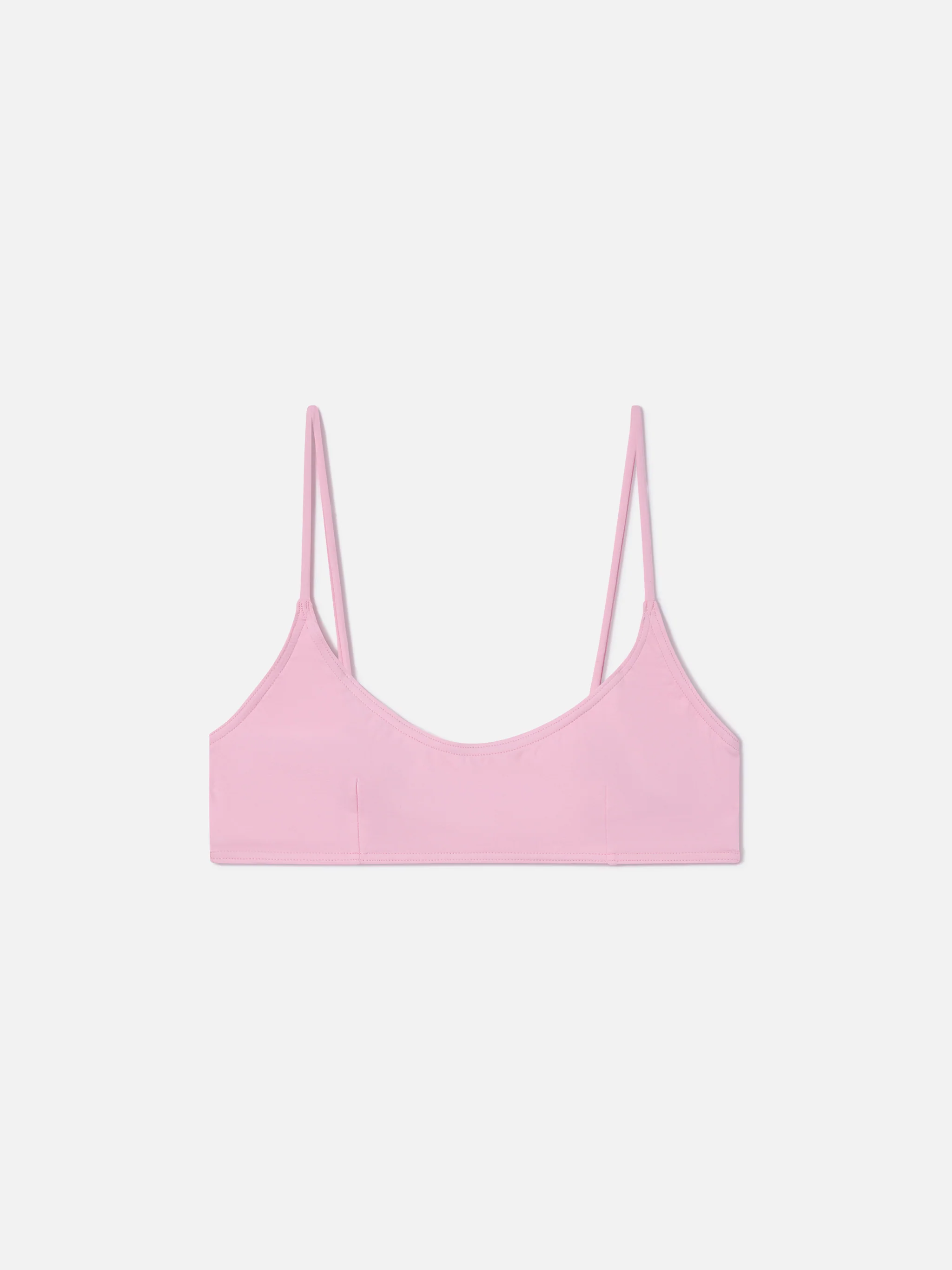 Judy bralette bikini top in solid pastel pink