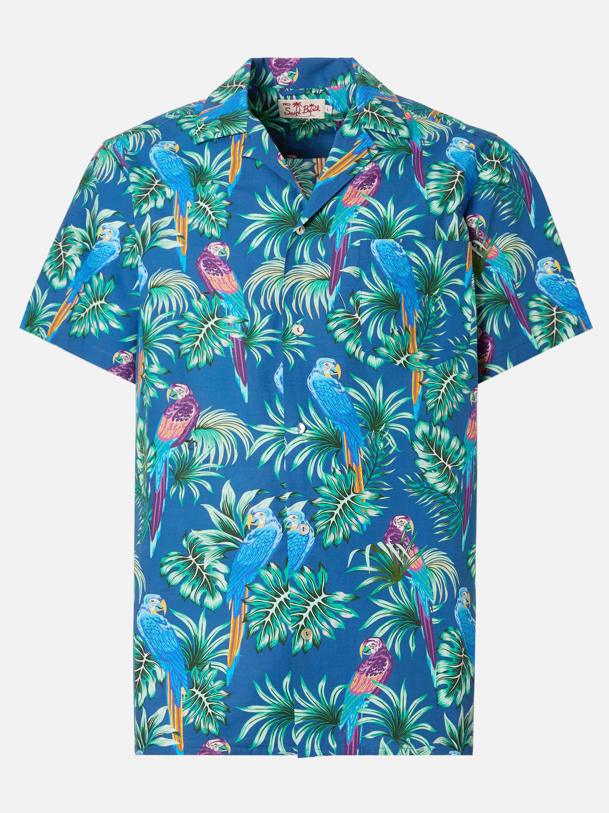 Short sleeves Kalea cotton shirt with tropical print - Image 4