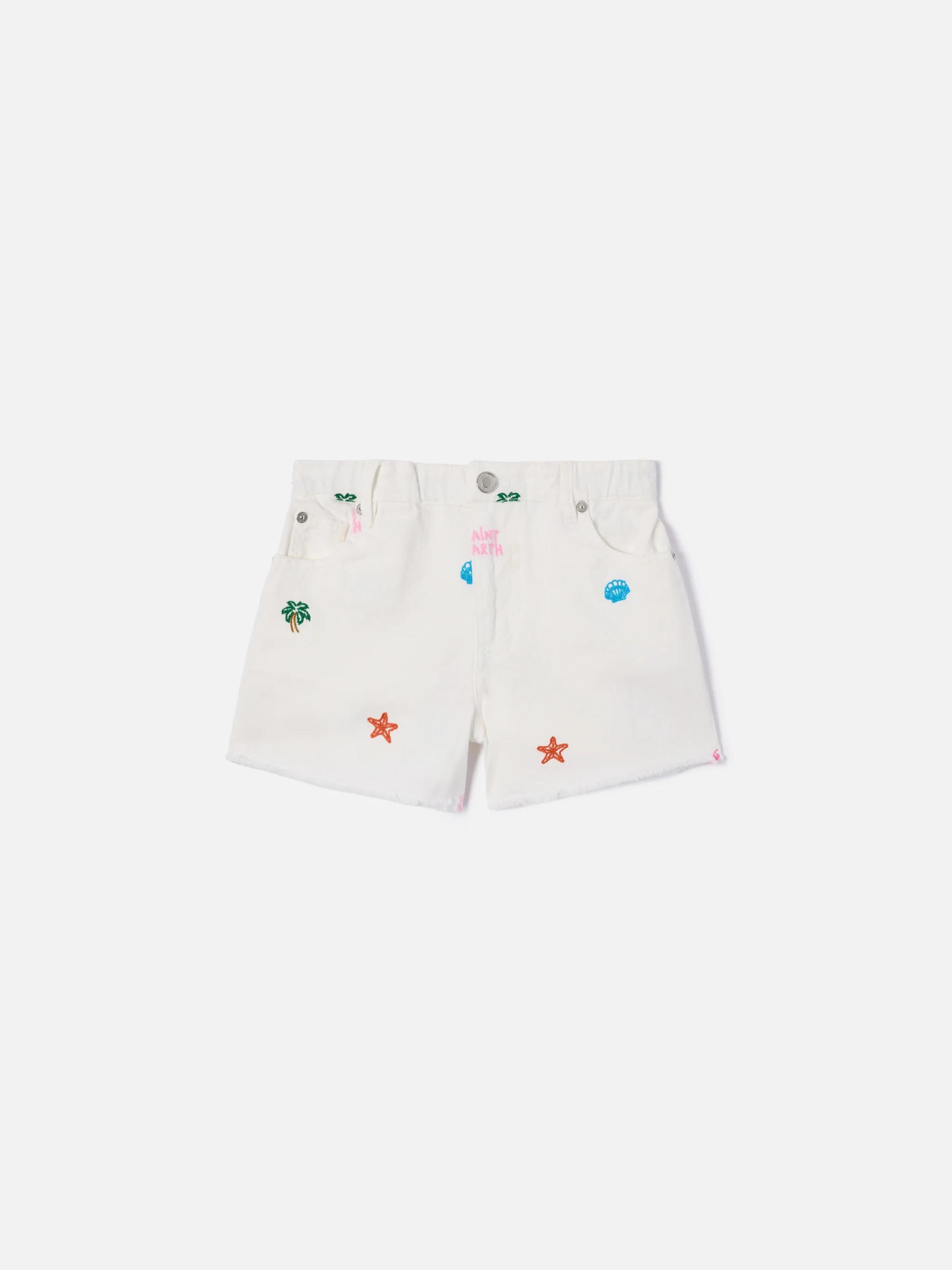 Kiko Jr Cotton shorts with multicolor embroidery