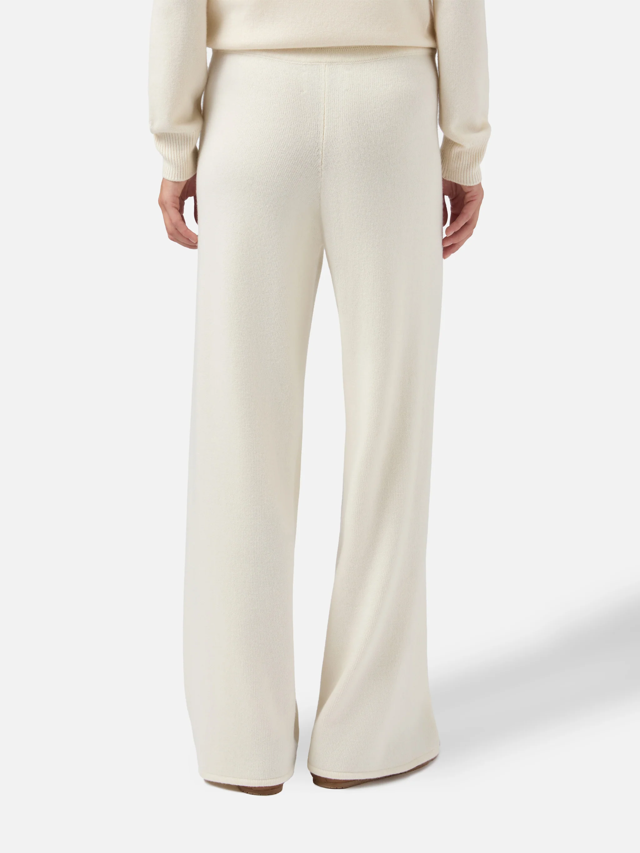 Woman off-white cashmere blend palazzo pants - Image 2