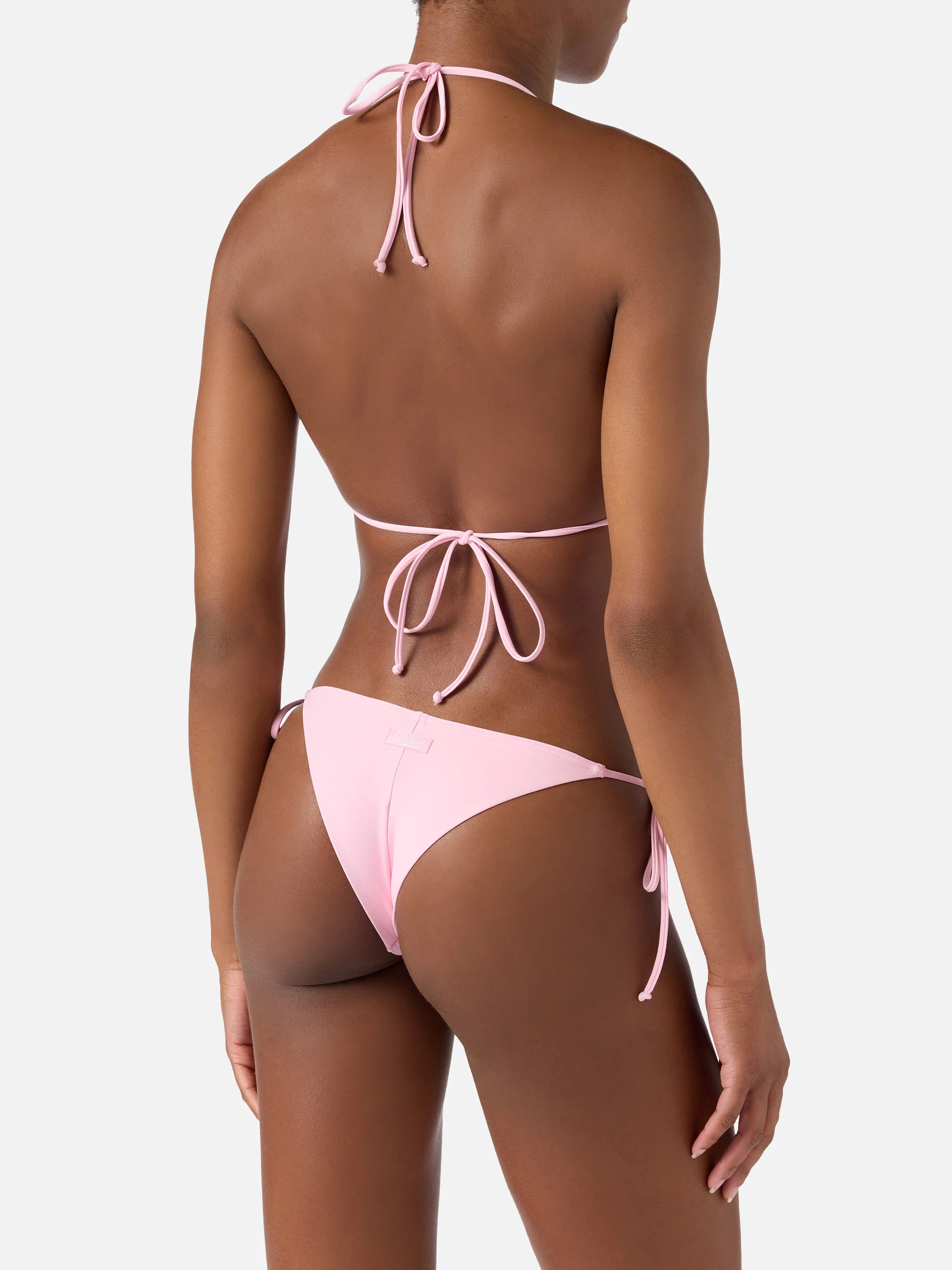 Leah Marielle light pink triangle bikini with ties - Image 4