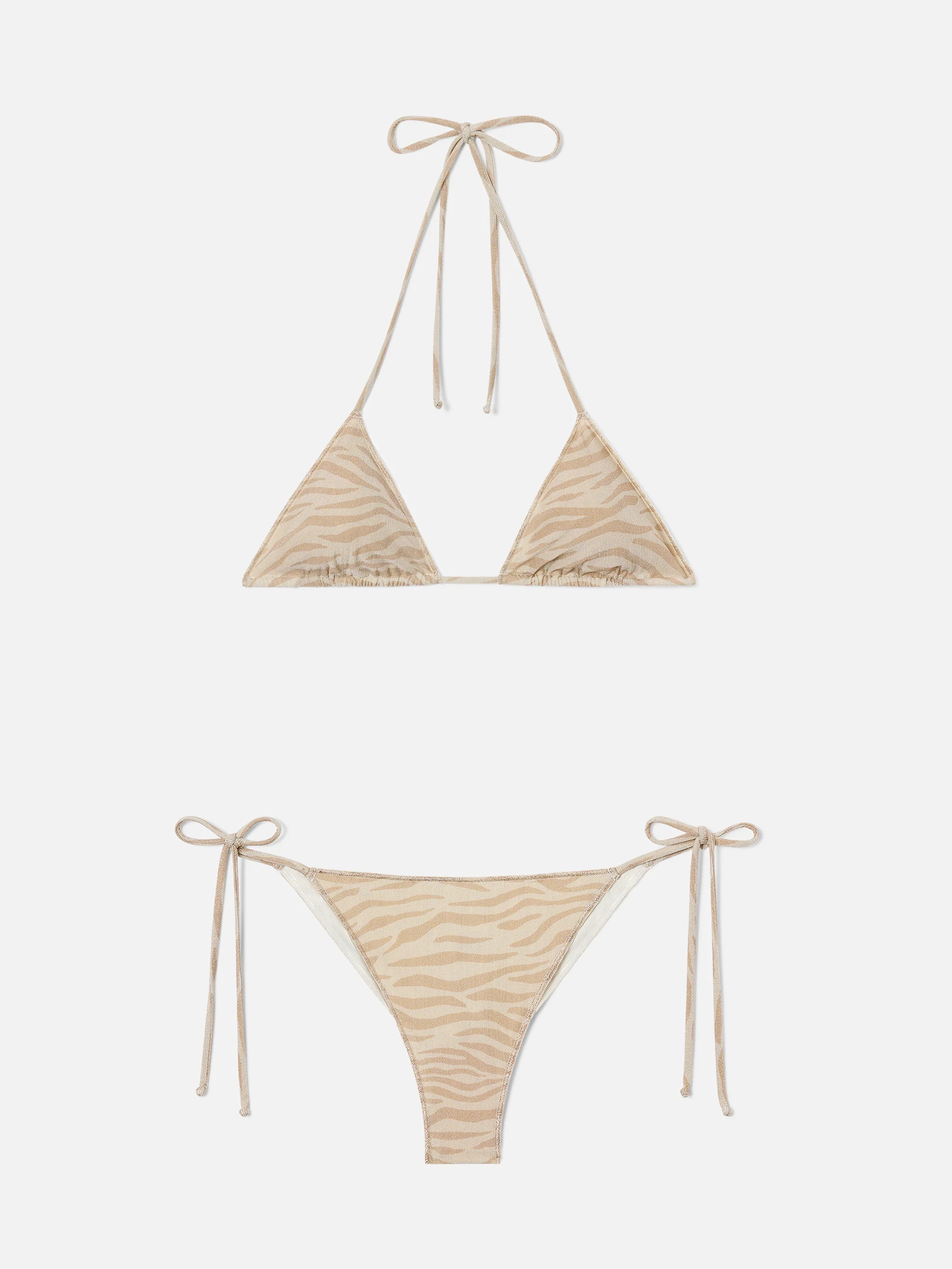 Leah Marielle Overlock with zebra print lurex bikini