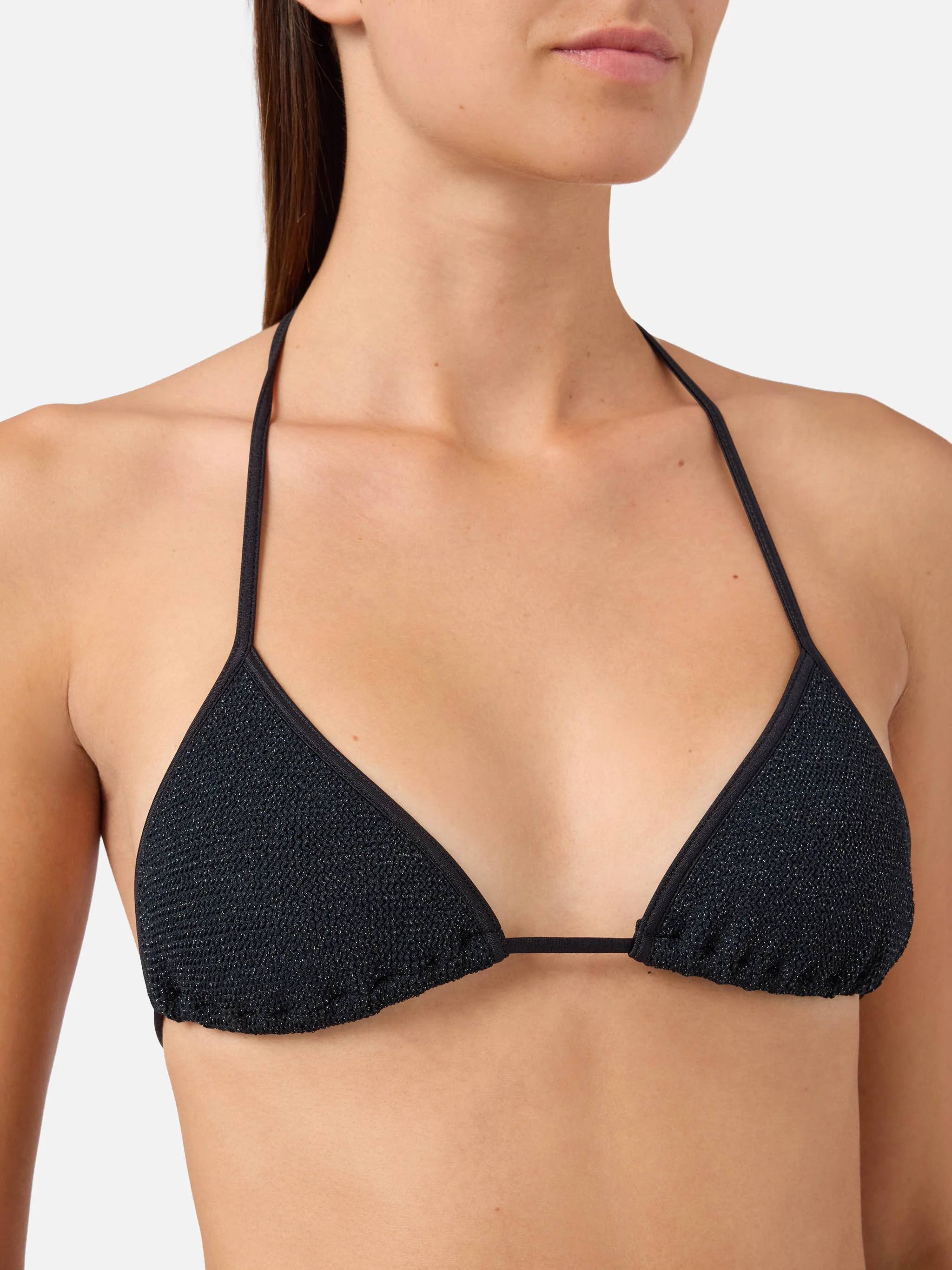 Leah Marielle String bikini in black crinkle lurex fabric - Image 3