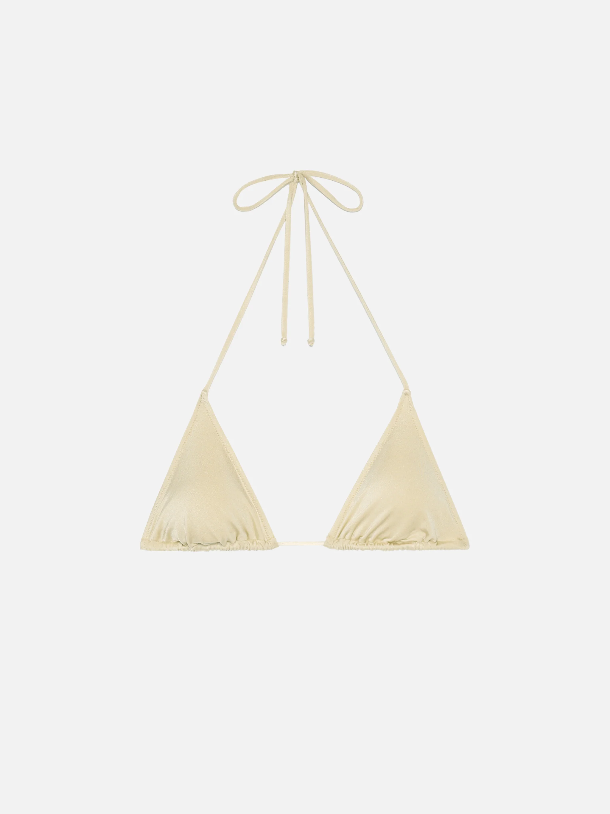 Leah shimmer gold triangle top swimsuit