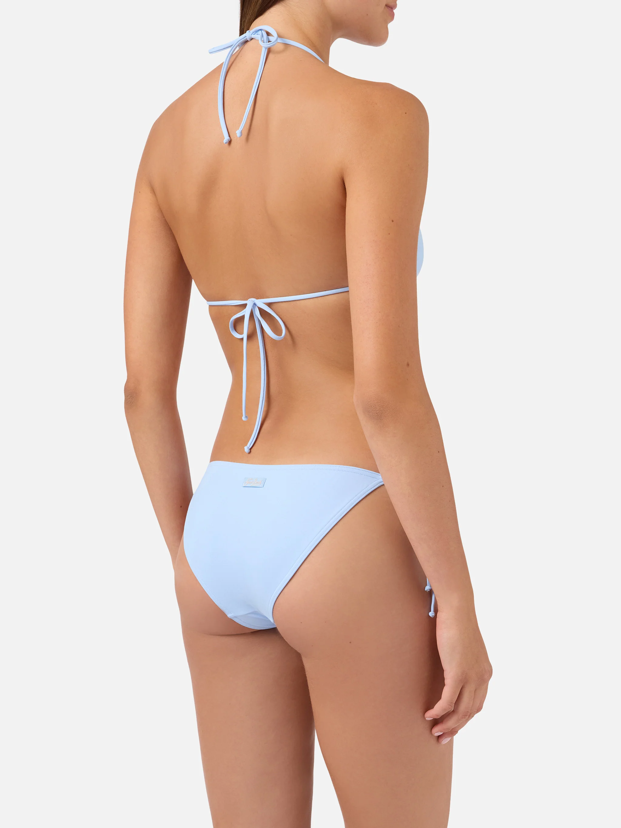 Leah Virgo light blue triangle bikini with ties - Image 4