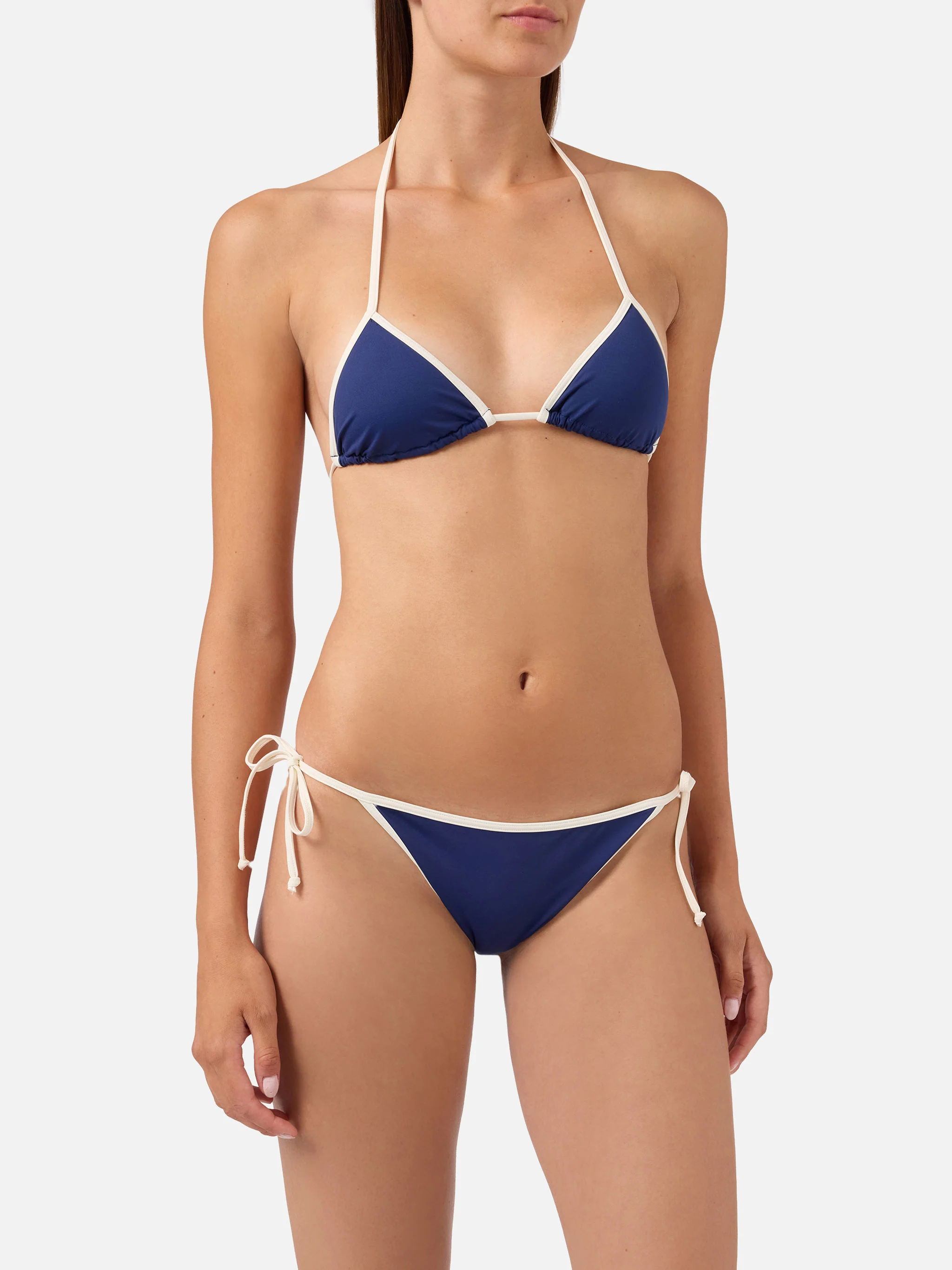 Leah Virgo String blue contrast trim bikini - Image 2