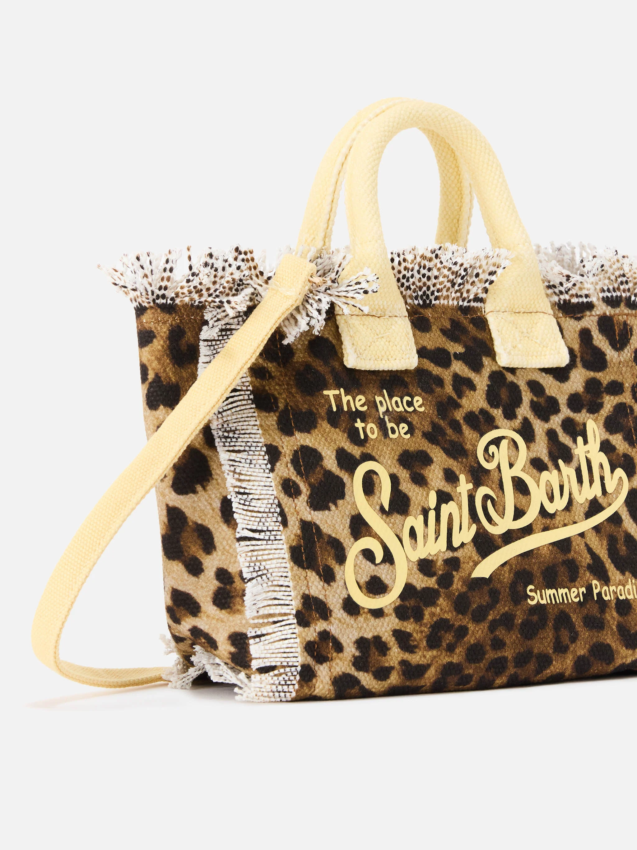 Leopard print canvas Vanity mini bag with yellow details - Image 2