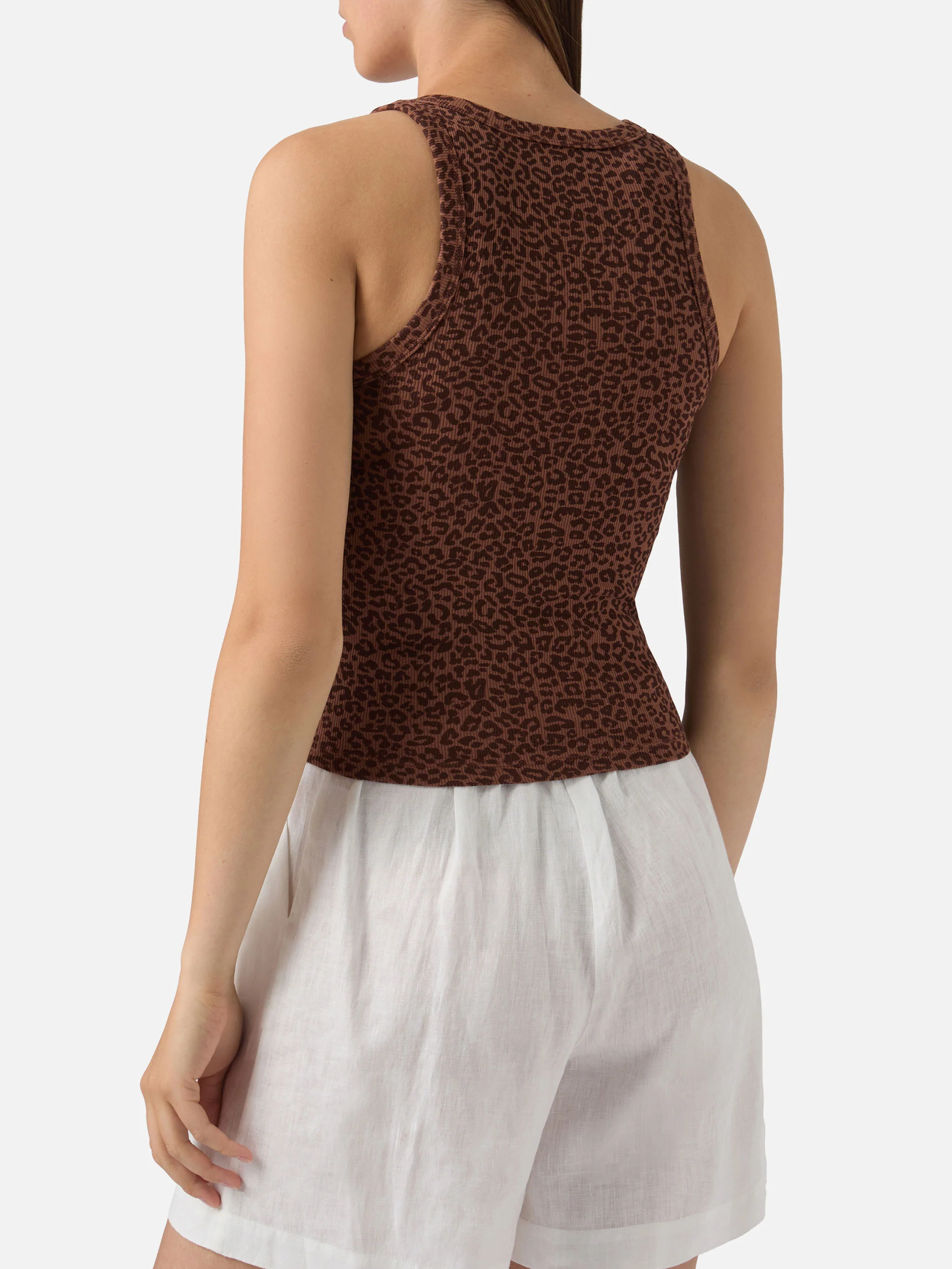 Leopard print ribbed Ada tank top with embroidery - Image 4