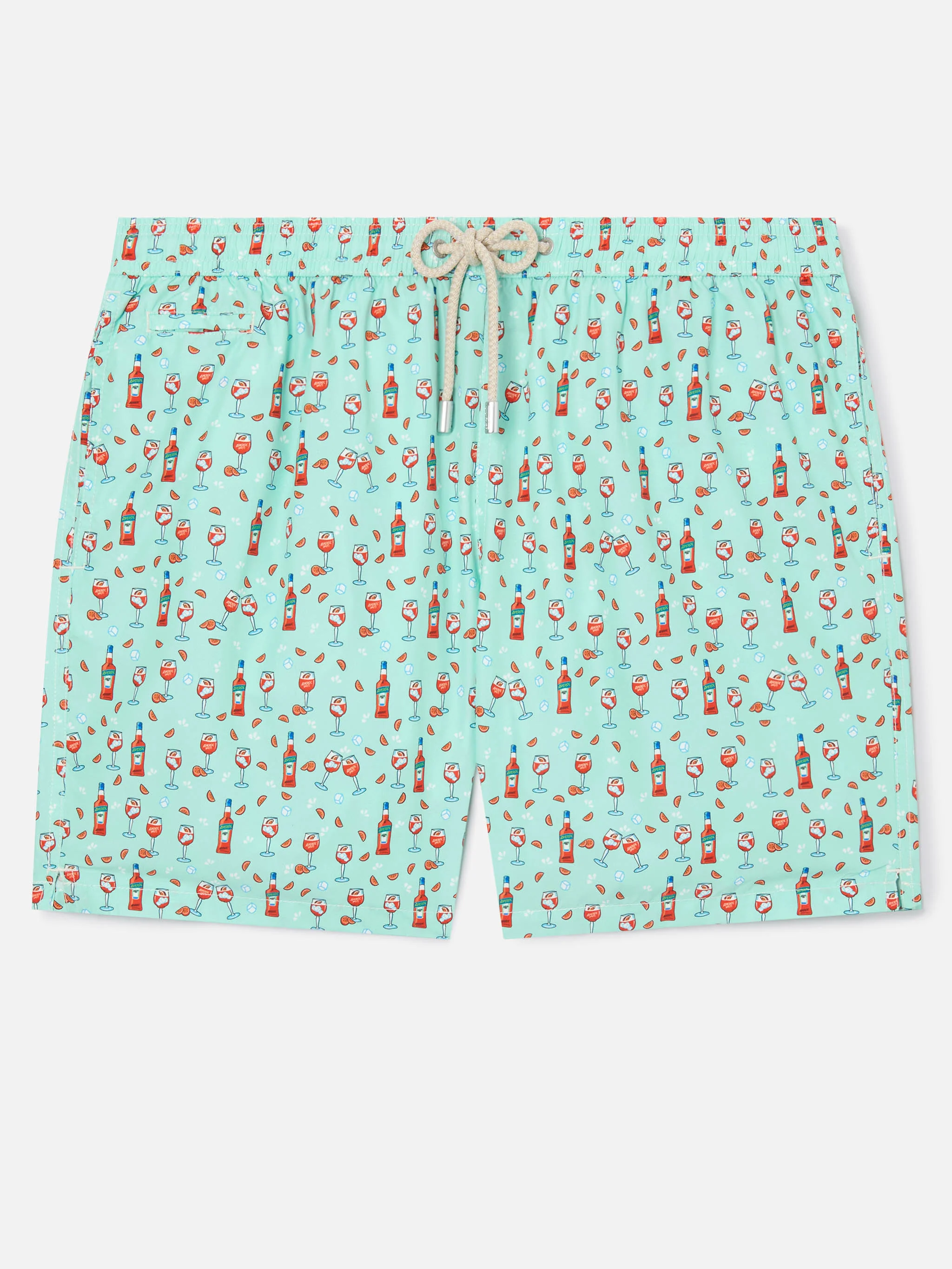 Light green Lighting Micro swim shorts with Aperol print | Special Edition
