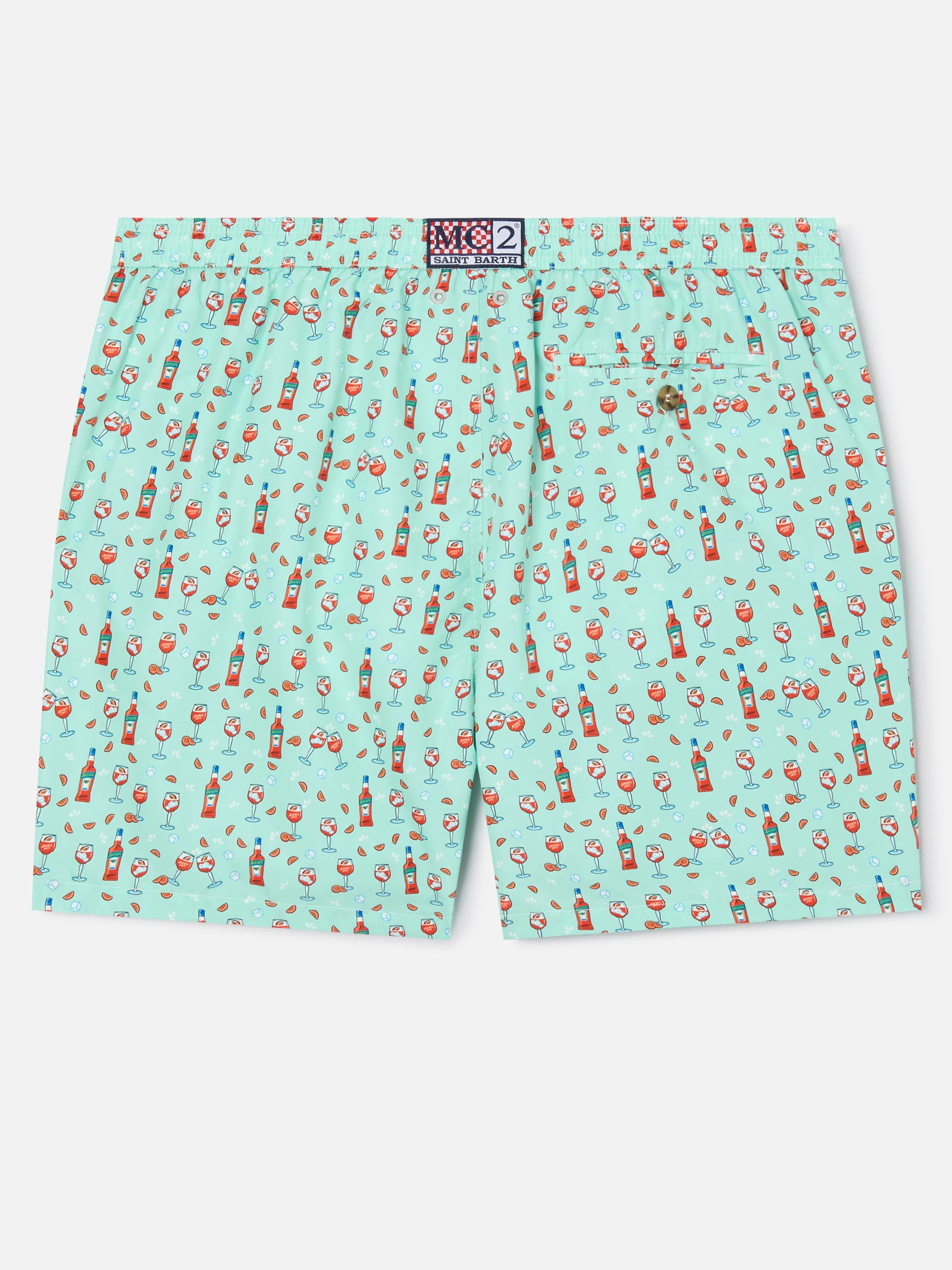 Light green Lighting Micro swim shorts with Aperol print | Special Edition - Image 2