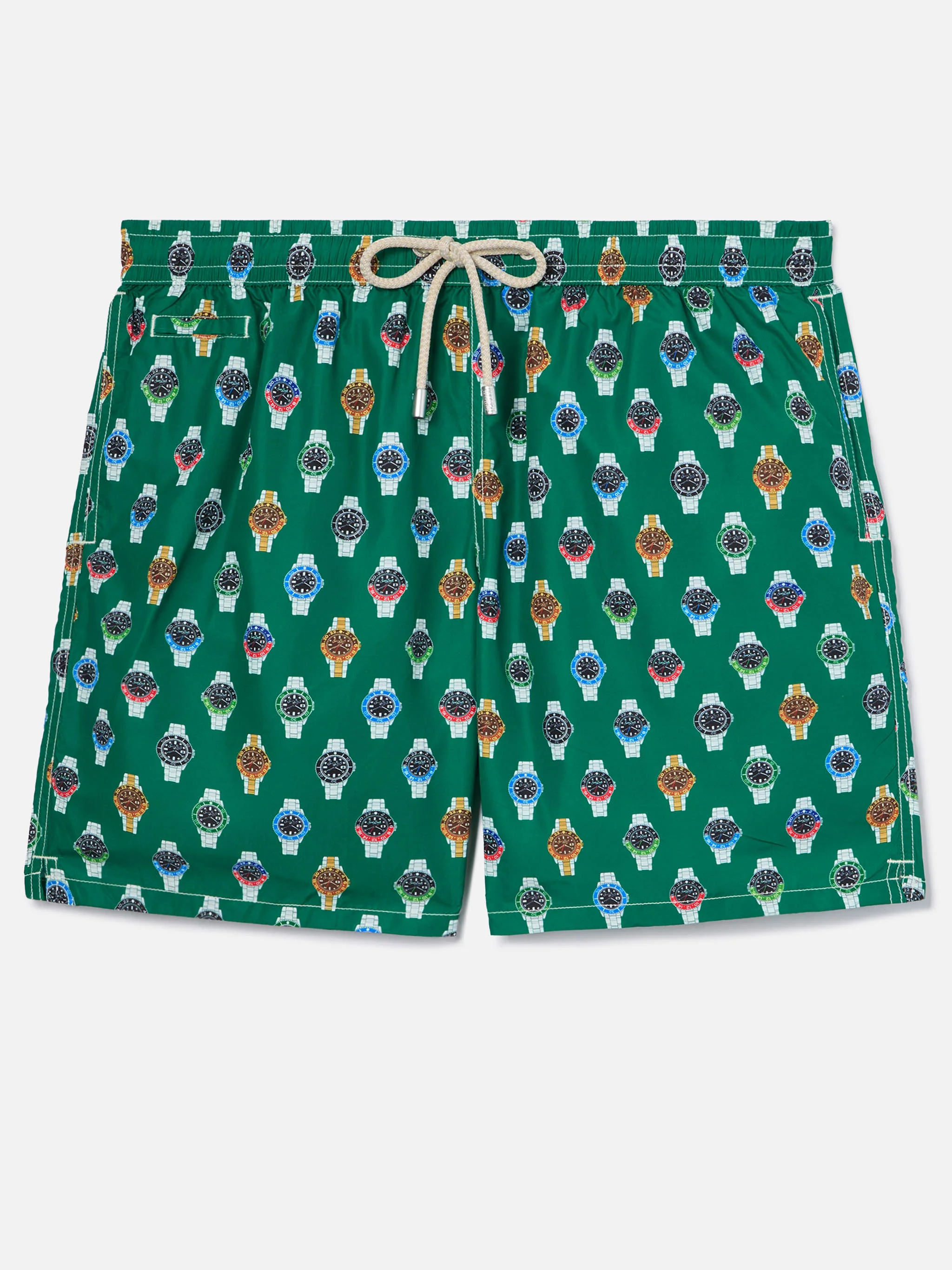 Lighting Micro swim shorts with all-over watch print