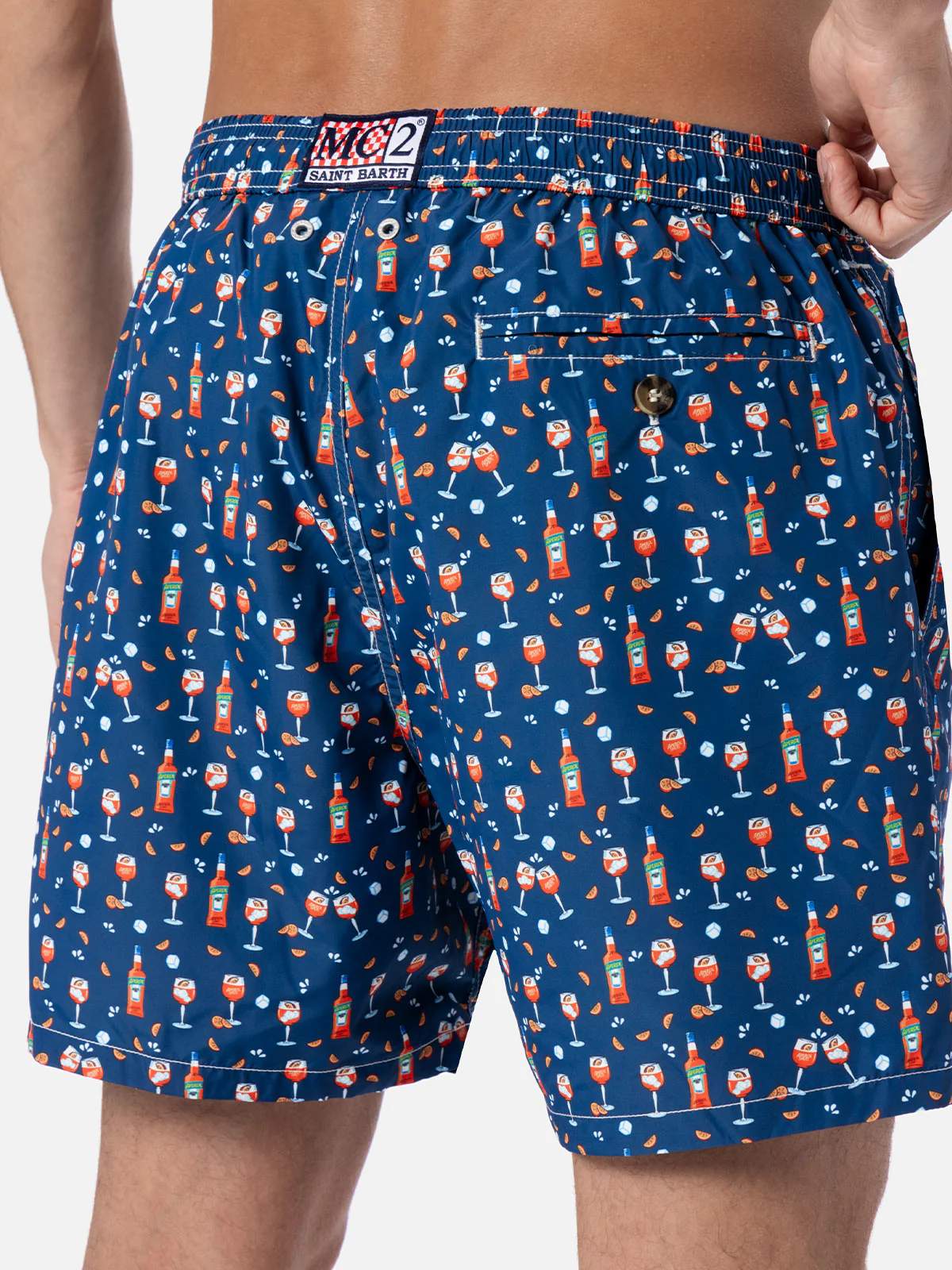 Lightweight fabric swim shorts Lighting with Aperol spritz print | APEROL SPECIAL EDITION - Image 5